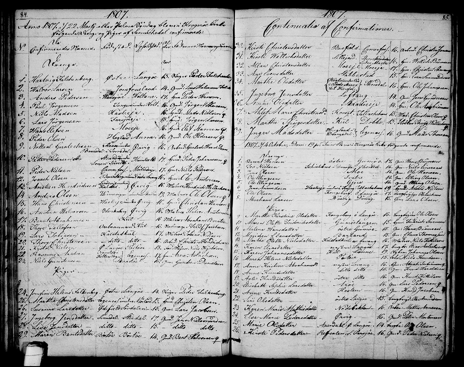 Sannidal kirkebøker, SAKO/A-296/F/Fa/L0003: Parish register (official) no. 3, 1803-1813, p. 84-85
