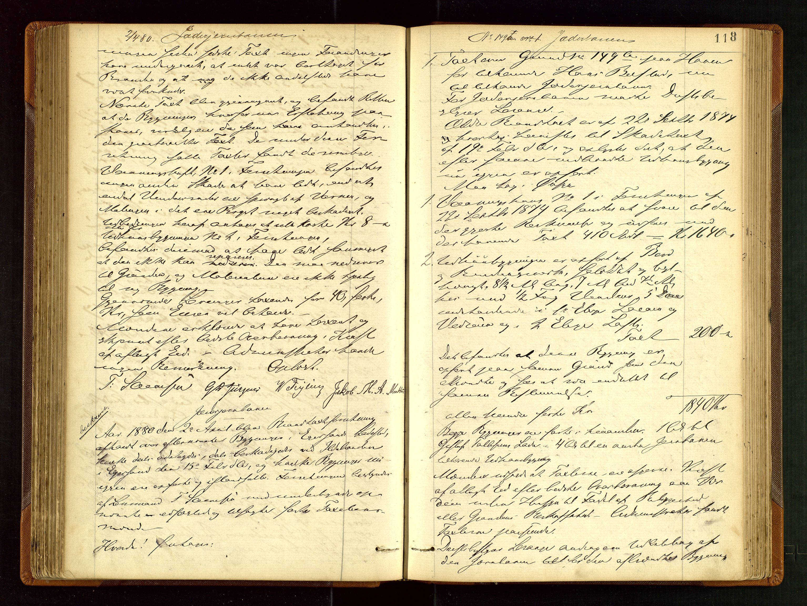 Eigersund lensmannskontor, AV/SAST-A-100171/God/L0003: "Brandtaxationsprotokol", 1874-1886, p. 117b-118a