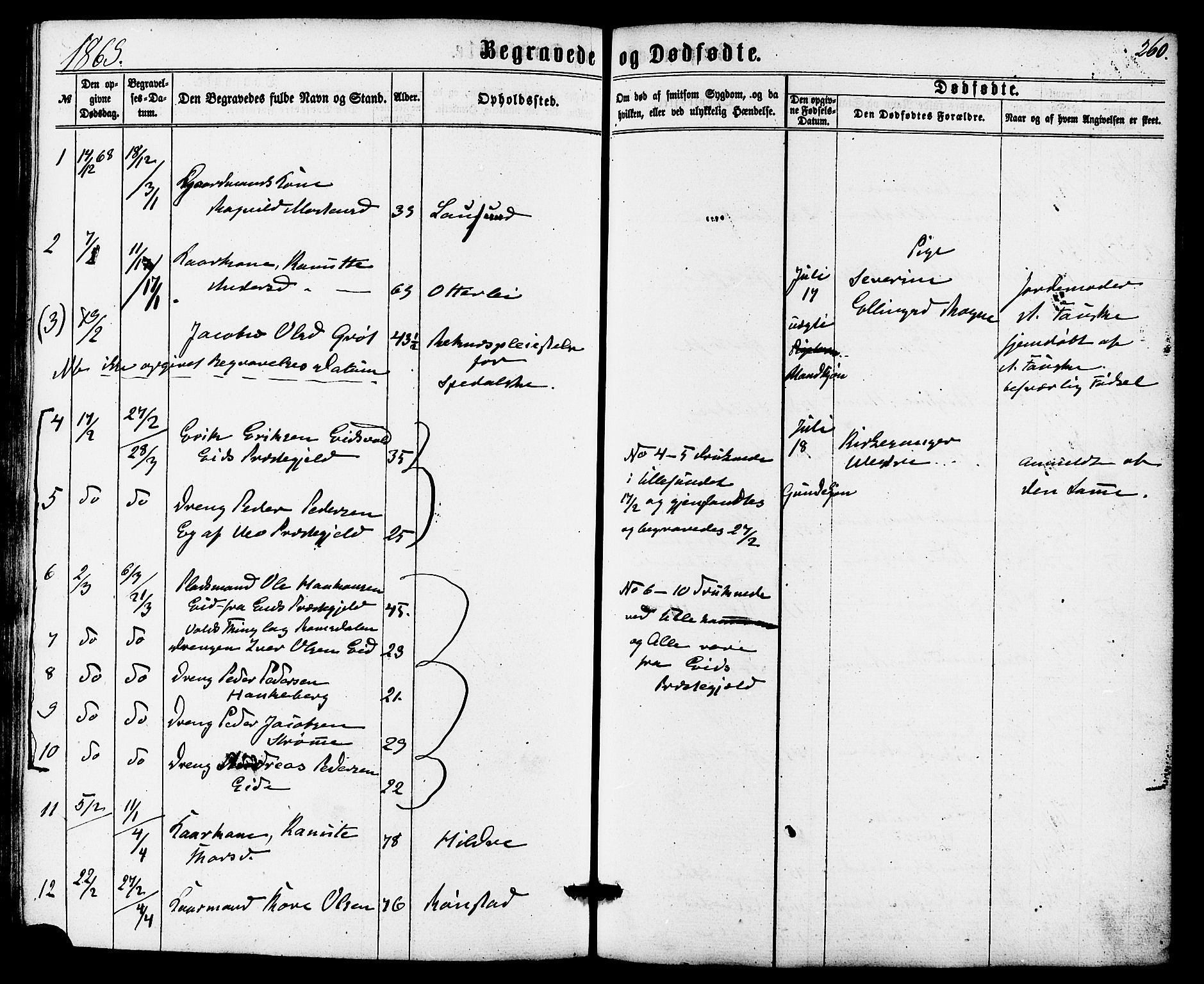 Ministerialprotokoller, klokkerbøker og fødselsregistre - Møre og Romsdal, SAT/A-1454/536/L0498: Parish register (official) no. 536A07, 1862-1875, p. 260