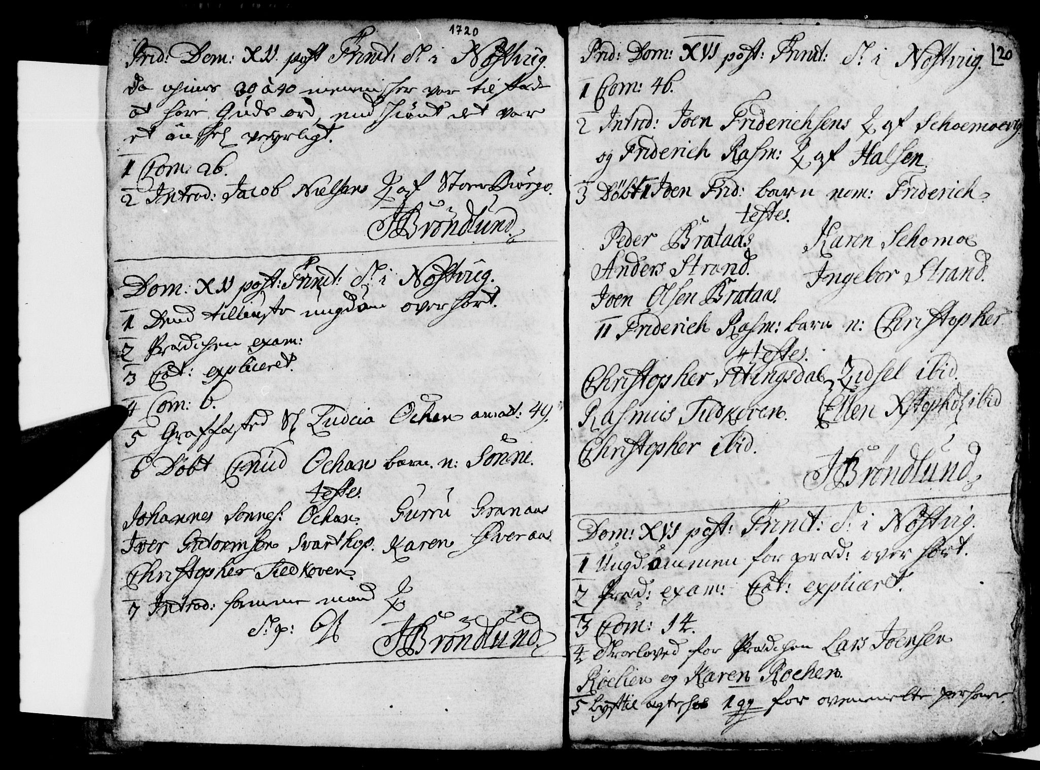 Ministerialprotokoller, klokkerbøker og fødselsregistre - Nordland, AV/SAT-A-1459/814/L0221: Parish register (official) no. 814A02, 1718-1762, p. 20