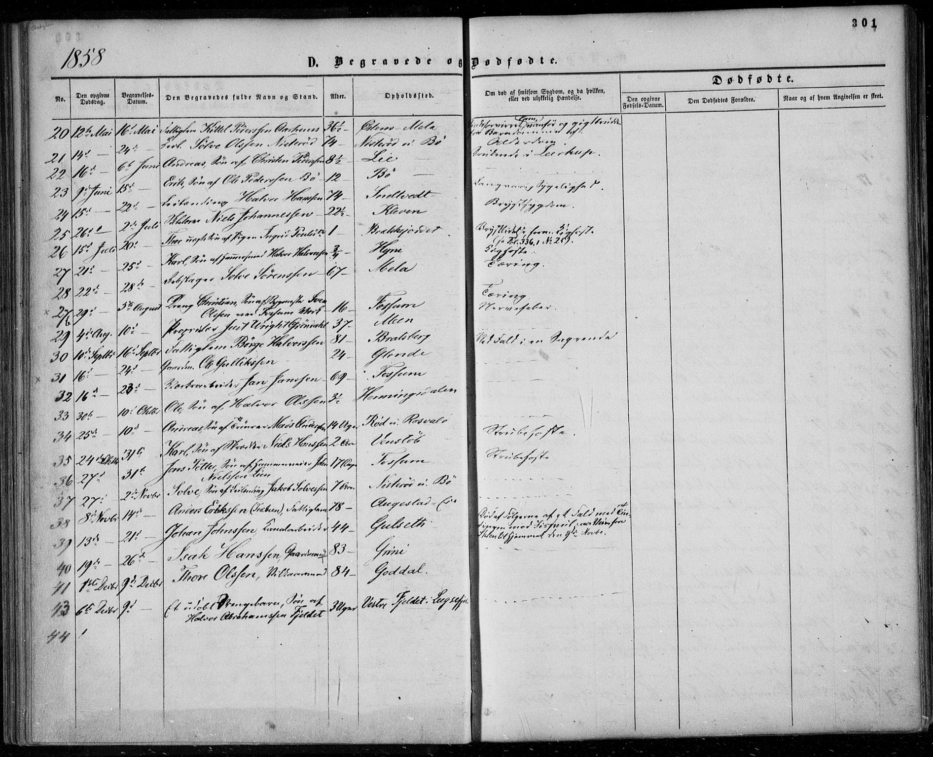 Gjerpen kirkebøker, SAKO/A-265/F/Fa/L0008b: Parish register (official) no. I 8B, 1857-1871, p. 301