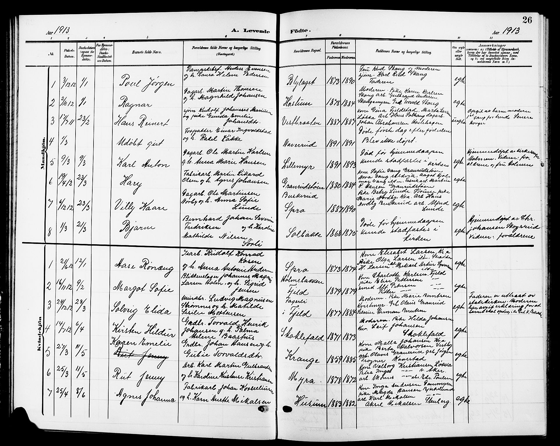 Nesodden prestekontor Kirkebøker, SAO/A-10013/G/Ga/L0002: Parish register (copy) no. I 2, 1905-1924, p. 26