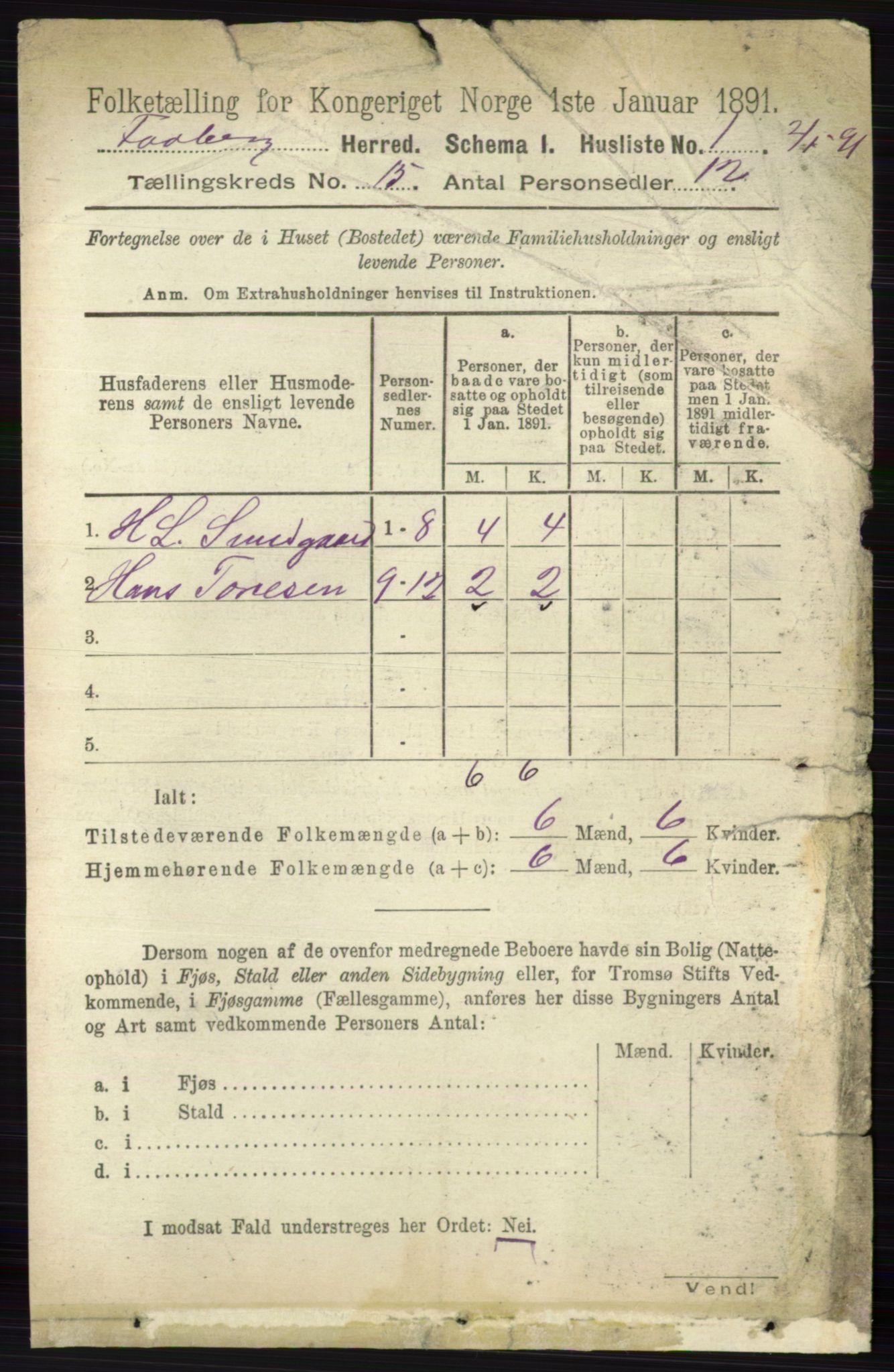 RA, 1891 census for 0524 Fåberg, 1891, p. 5832