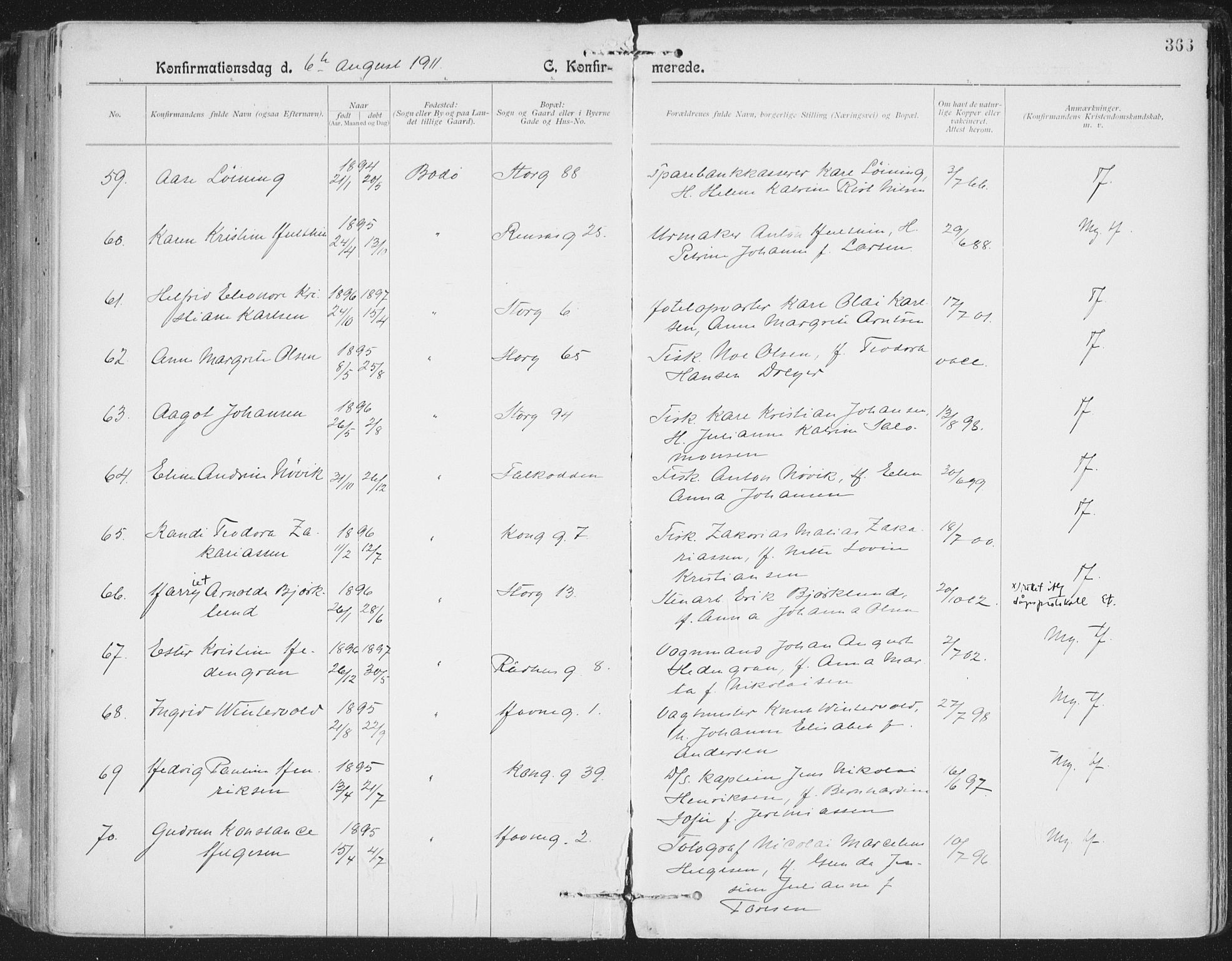 Ministerialprotokoller, klokkerbøker og fødselsregistre - Nordland, AV/SAT-A-1459/801/L0011: Parish register (official) no. 801A11, 1900-1916, p. 366