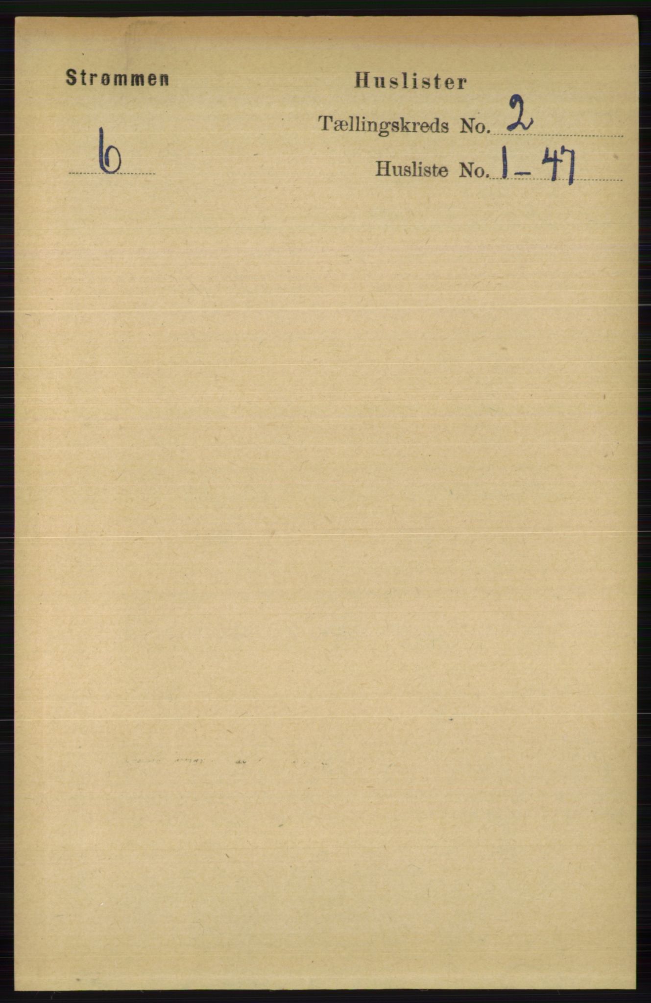 RA, 1891 census for 0711 Strømm, 1891, p. 646