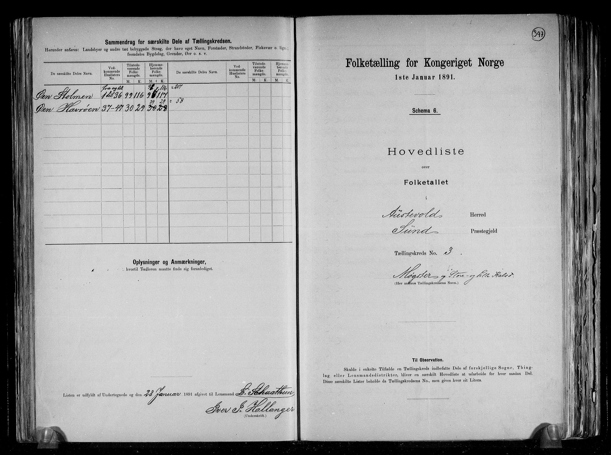 RA, 1891 census for 1244 Austevoll, 1891, p. 8