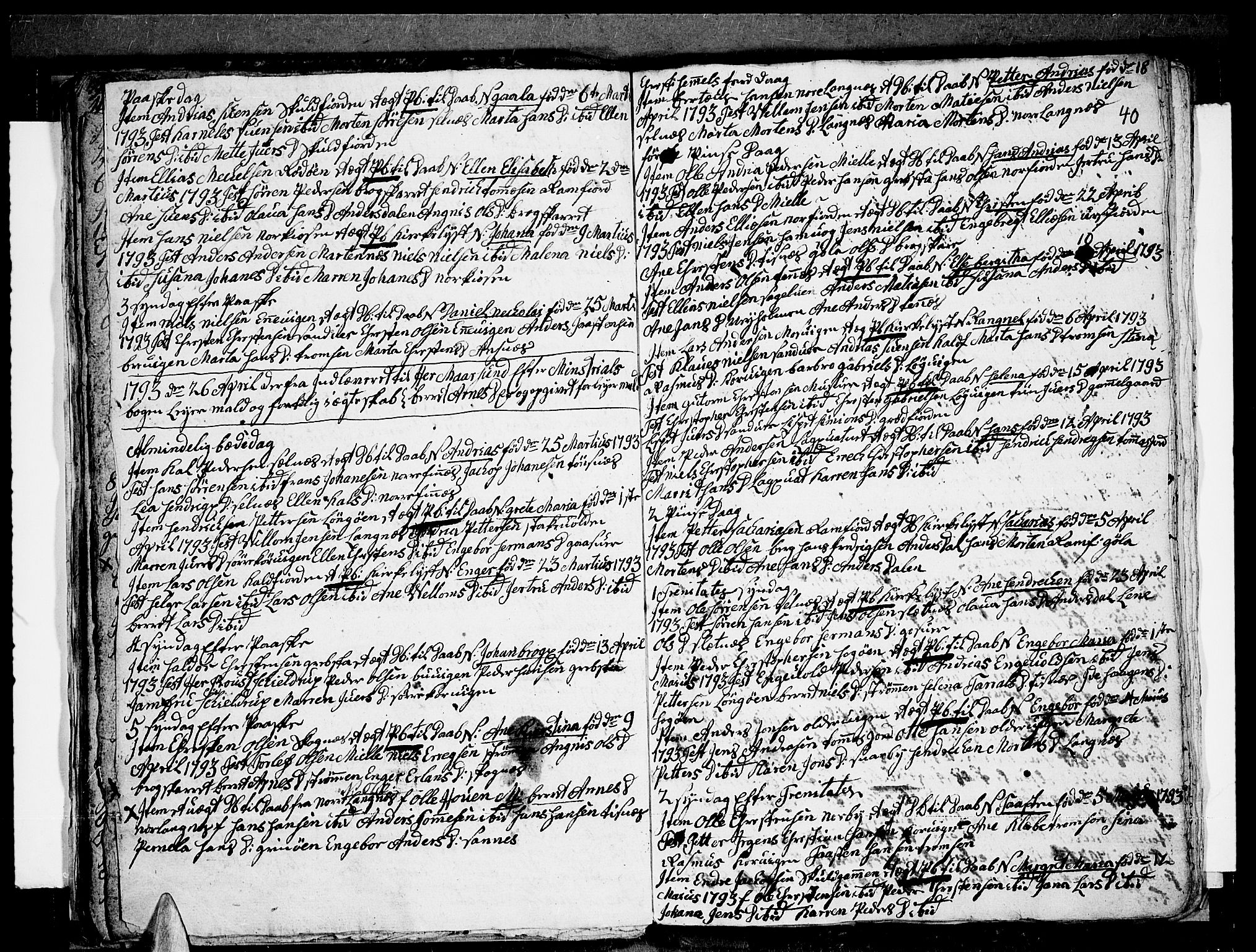 Tromsø sokneprestkontor/stiftsprosti/domprosti, AV/SATØ-S-1343/G/Ga/L0004kirke: Parish register (official) no. 4, 1787-1795, p. 40