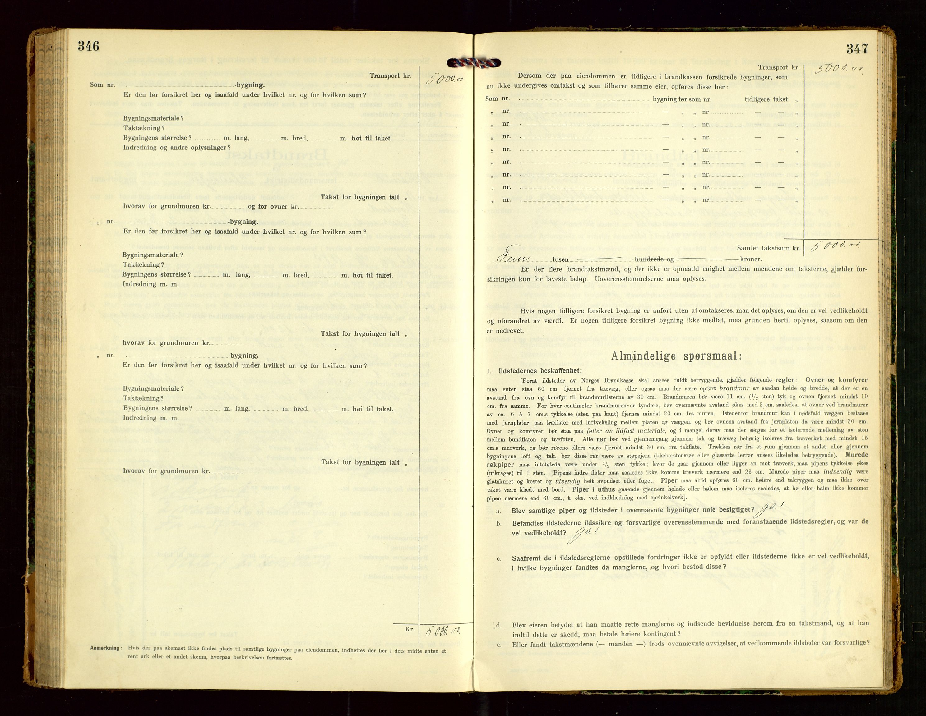 Eigersund lensmannskontor, AV/SAST-A-100171/Gob/L0003: "Brandtakstprotokol", 1917-1920, p. 346-347