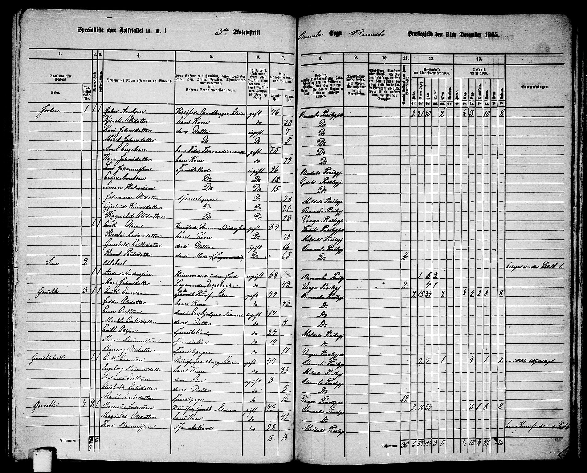 RA, 1865 census for Rennebu, 1865, p. 41