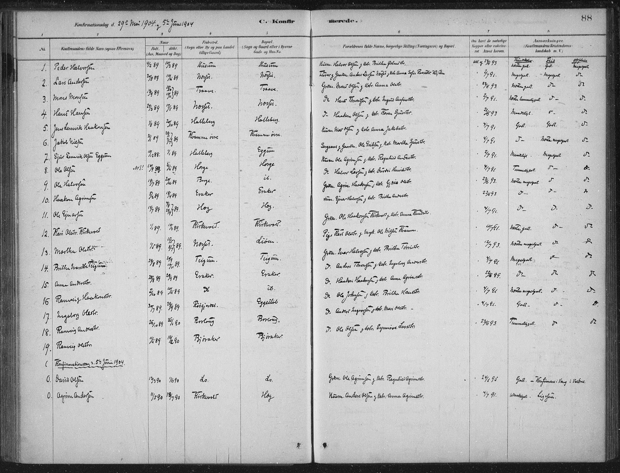 Lærdal sokneprestembete, SAB/A-81201: Parish register (official) no. C  1, 1878-1911, p. 88