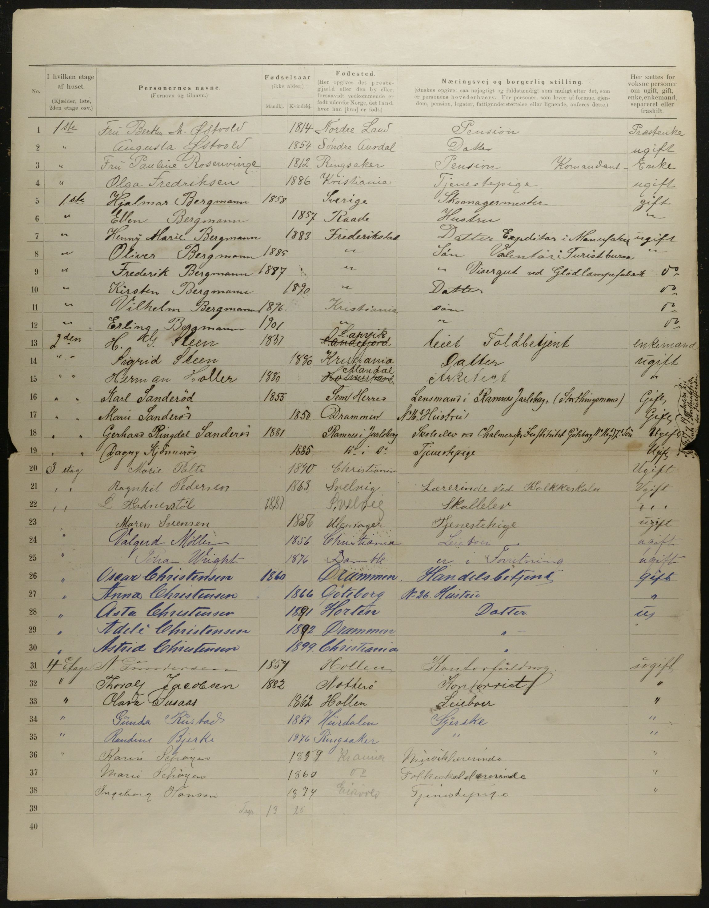 OBA, Municipal Census 1901 for Kristiania, 1901, p. 6351