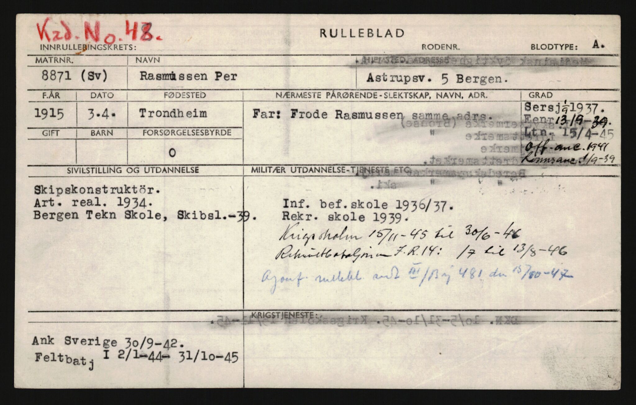 Forsvaret, Sør-Hålogaland landforsvar, AV/RA-RAFA-2552/P/Pa/L0302: Personellmapper for slettet personell, yrkesbefal og vernepliktig befal, født 1913-1916, 1932-1976, p. 360