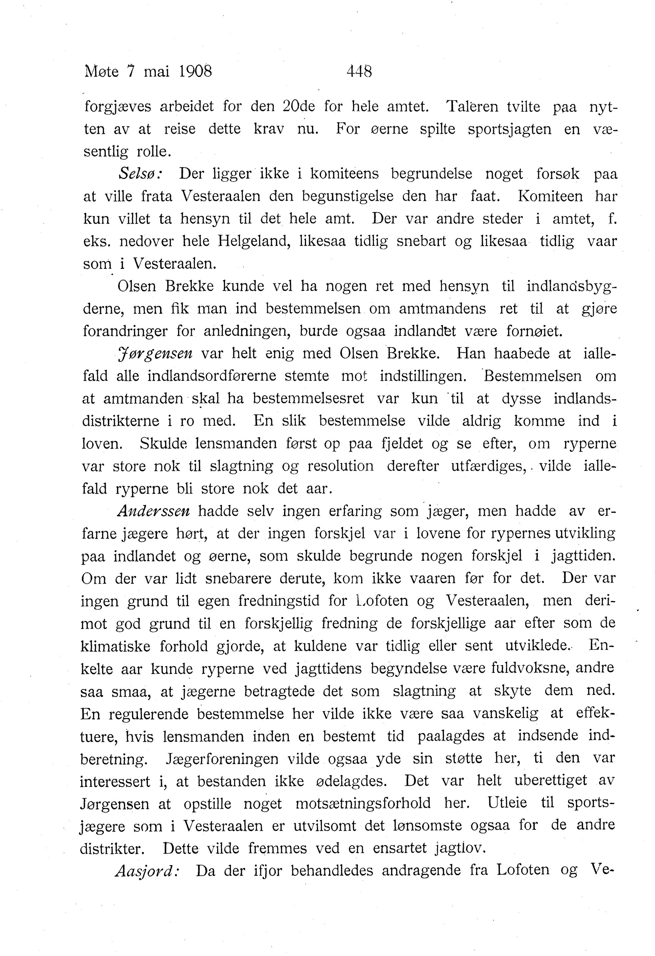 Nordland Fylkeskommune. Fylkestinget, AIN/NFK-17/176/A/Ac/L0031: Fylkestingsforhandlinger 1908, 1908