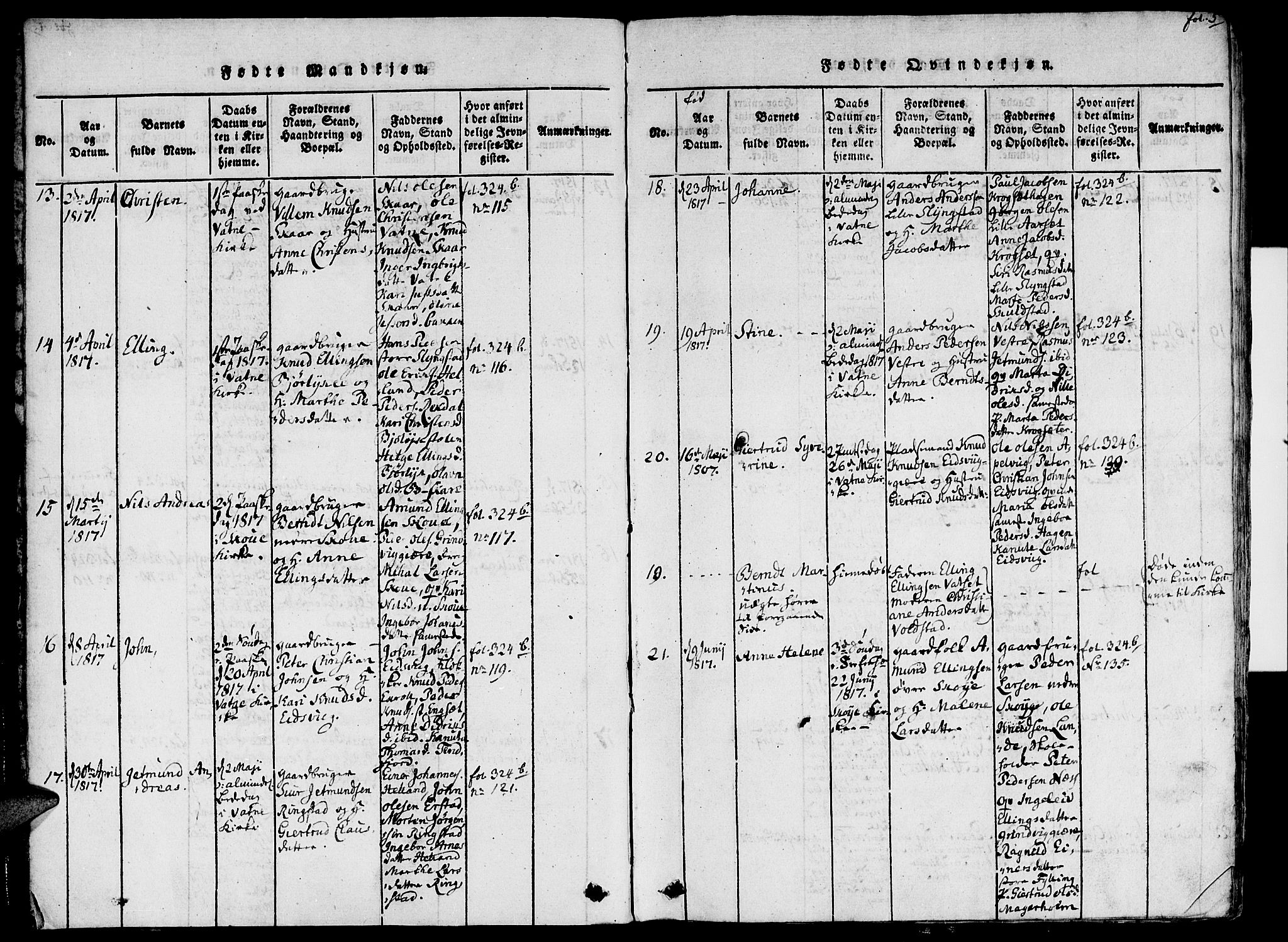 Ministerialprotokoller, klokkerbøker og fødselsregistre - Møre og Romsdal, SAT/A-1454/524/L0351: Parish register (official) no. 524A03, 1816-1838, p. 5
