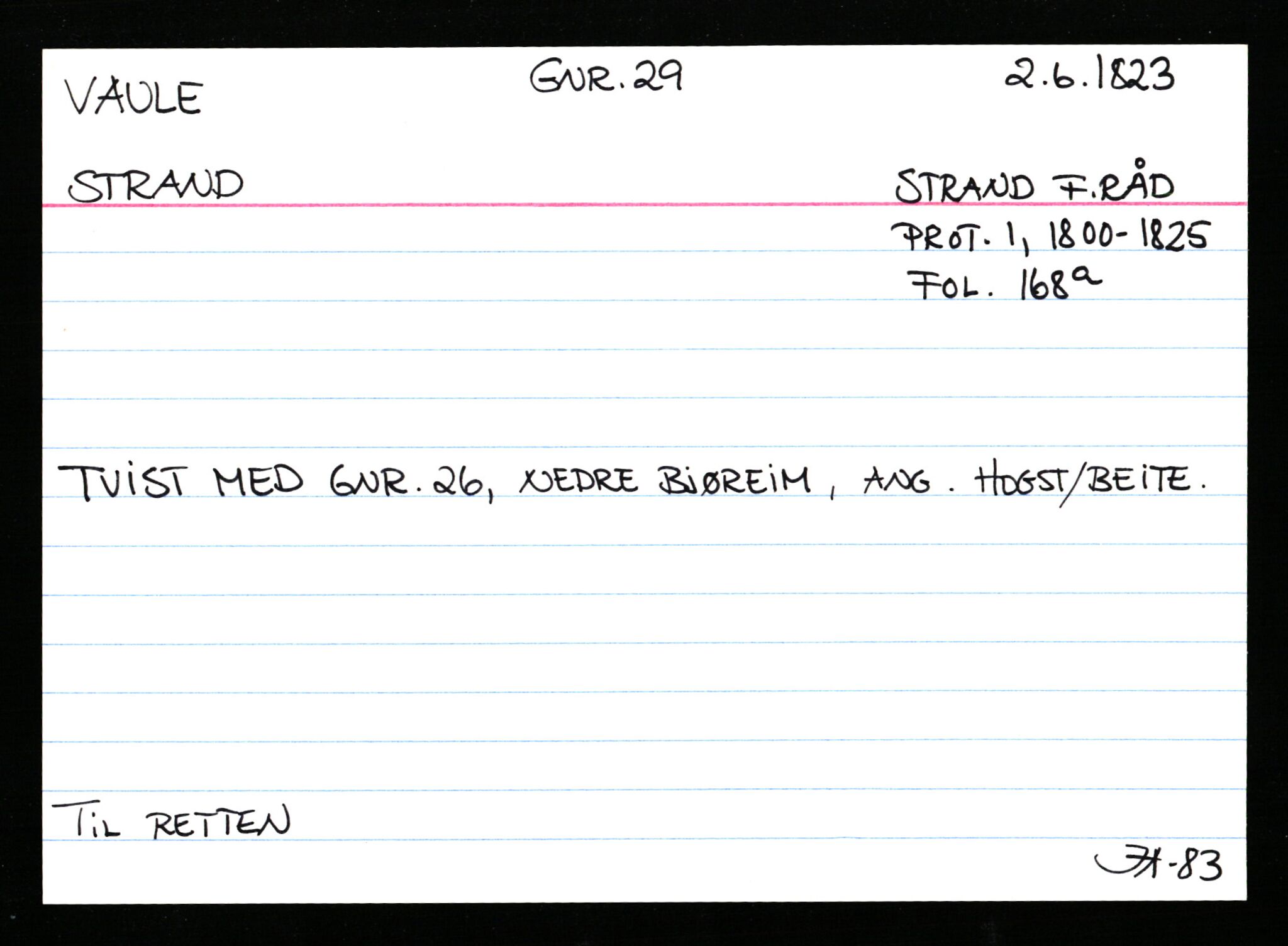 Statsarkivet i Stavanger, AV/SAST-A-101971/03/Y/Ym/L0065: Åstedskort sortert etter gårdsnavn: Vatland - Vervig, 1600-1950, p. 230
