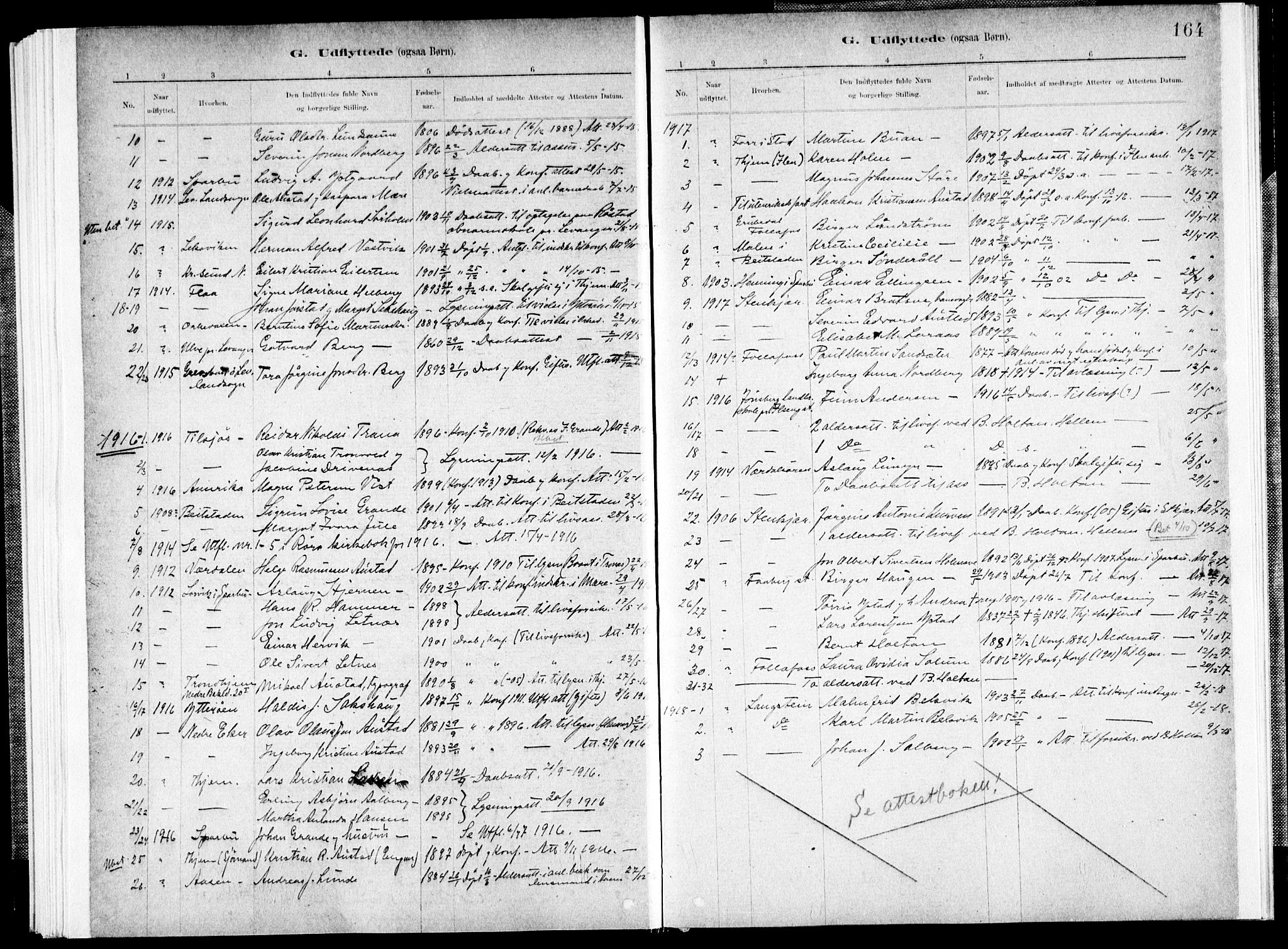 Ministerialprotokoller, klokkerbøker og fødselsregistre - Nord-Trøndelag, SAT/A-1458/731/L0309: Parish register (official) no. 731A01, 1879-1918, p. 164