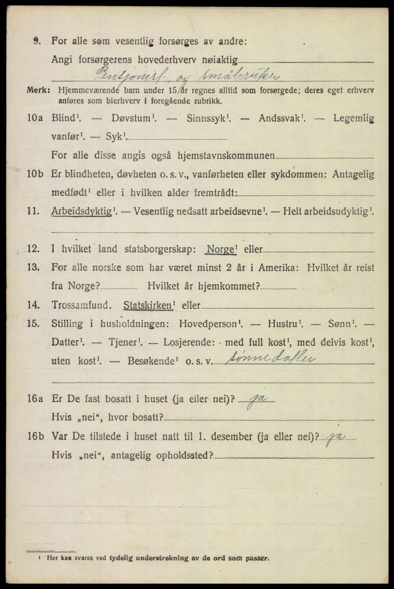 SAH, 1920 census for Grue, 1920, p. 14924