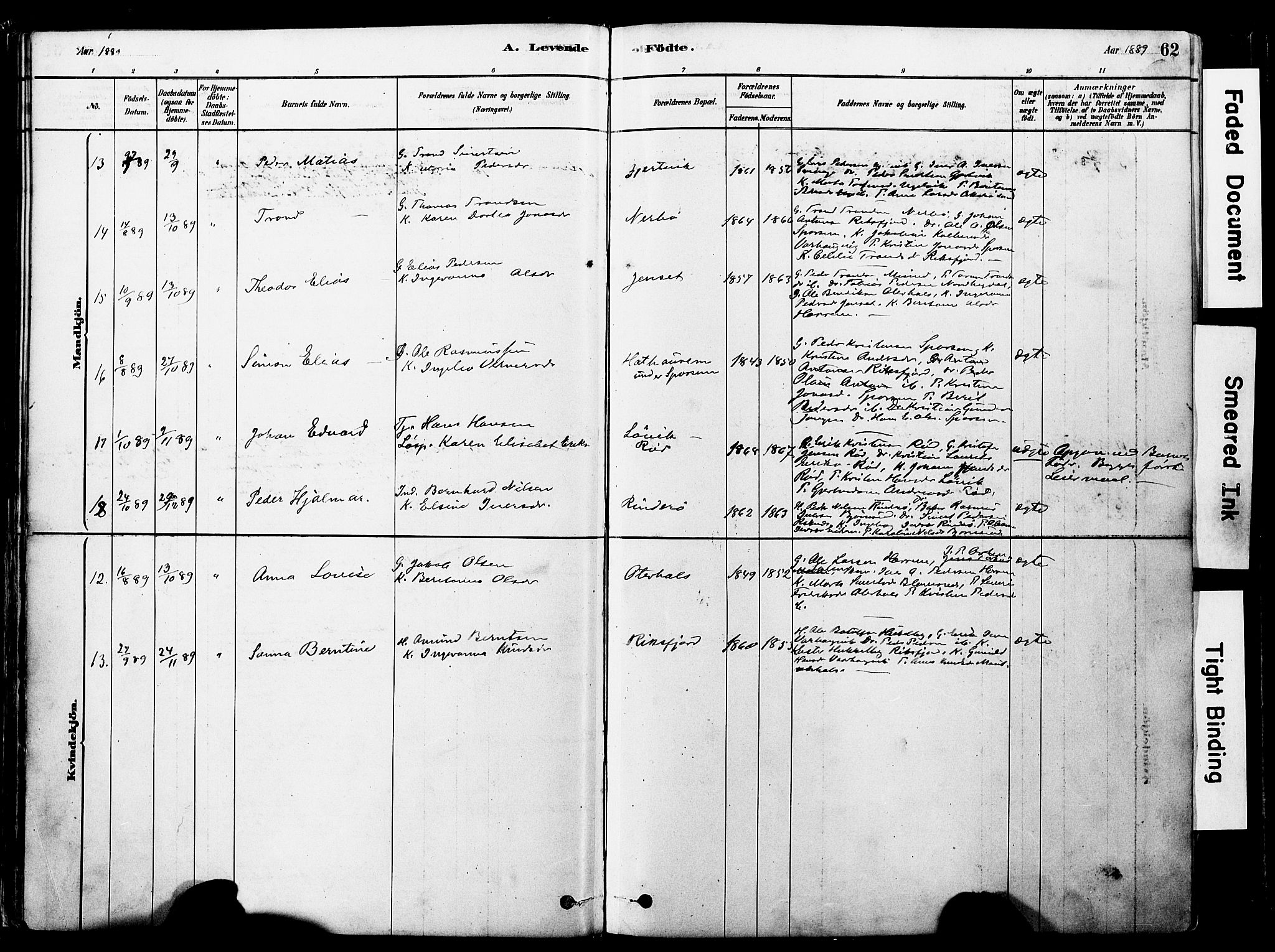Ministerialprotokoller, klokkerbøker og fødselsregistre - Møre og Romsdal, SAT/A-1454/560/L0721: Parish register (official) no. 560A05, 1878-1917, p. 62