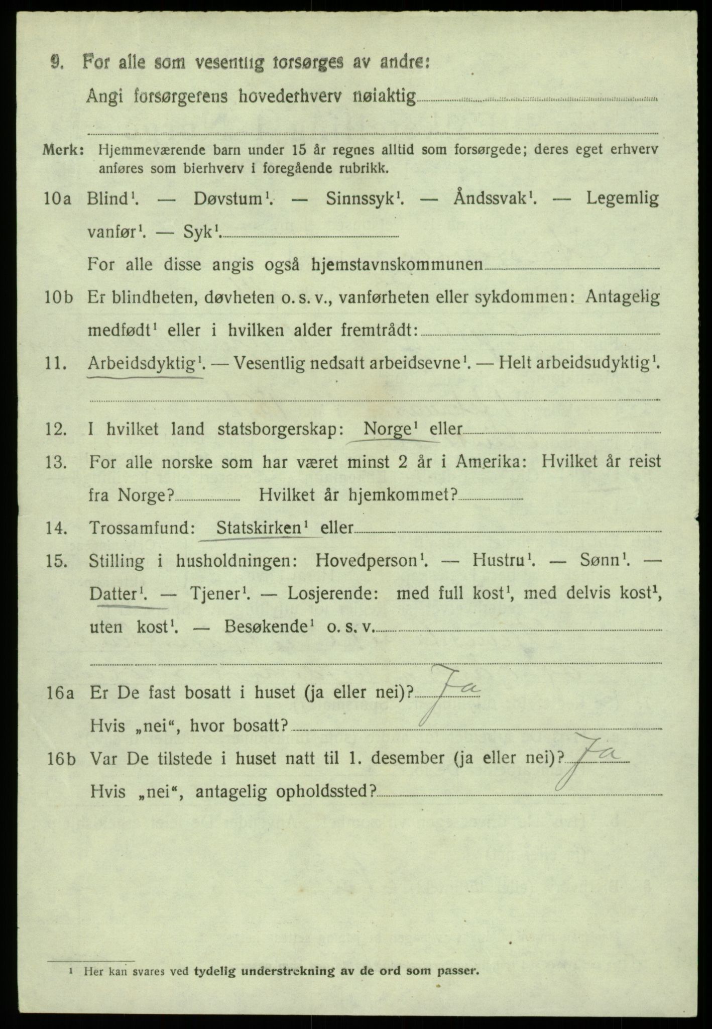 SAB, 1920 census for Austevoll, 1920, p. 6031