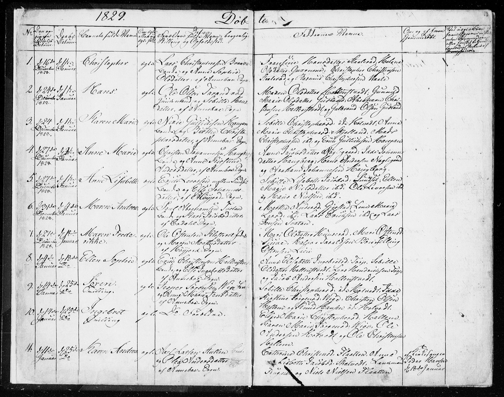 Andebu kirkebøker, AV/SAKO-A-336/F/Fa/L0004: Parish register (official) no. 4, 1829-1856, p. 2-3