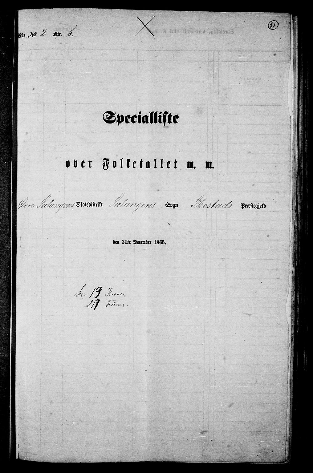 RA, 1865 census for Ibestad, 1865, p. 50