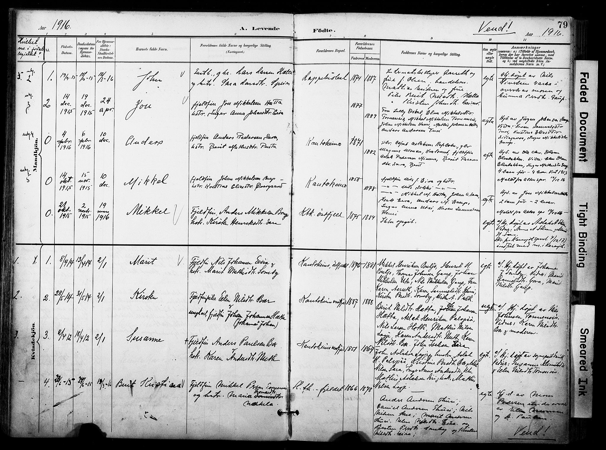 Kautokeino sokneprestembete, SATØ/S-1340/H/Ha/L0005.kirke: Parish register (official) no. 5, 1896-1916, p. 79