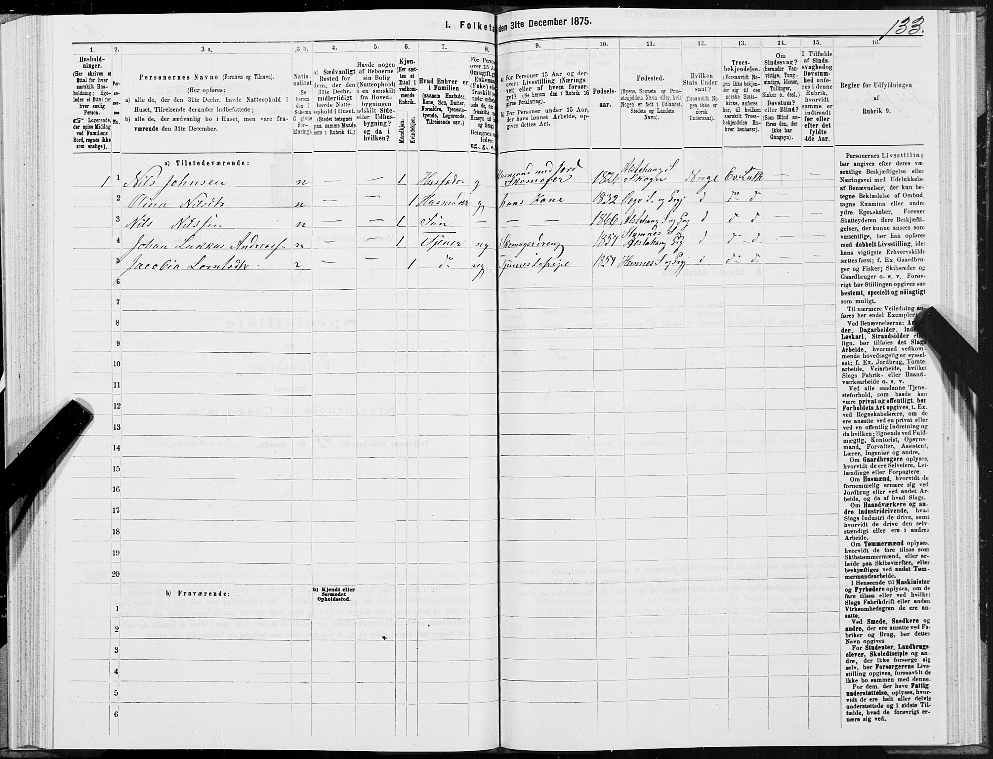 SAT, 1875 census for 1820P Alstahaug, 1875, p. 1133