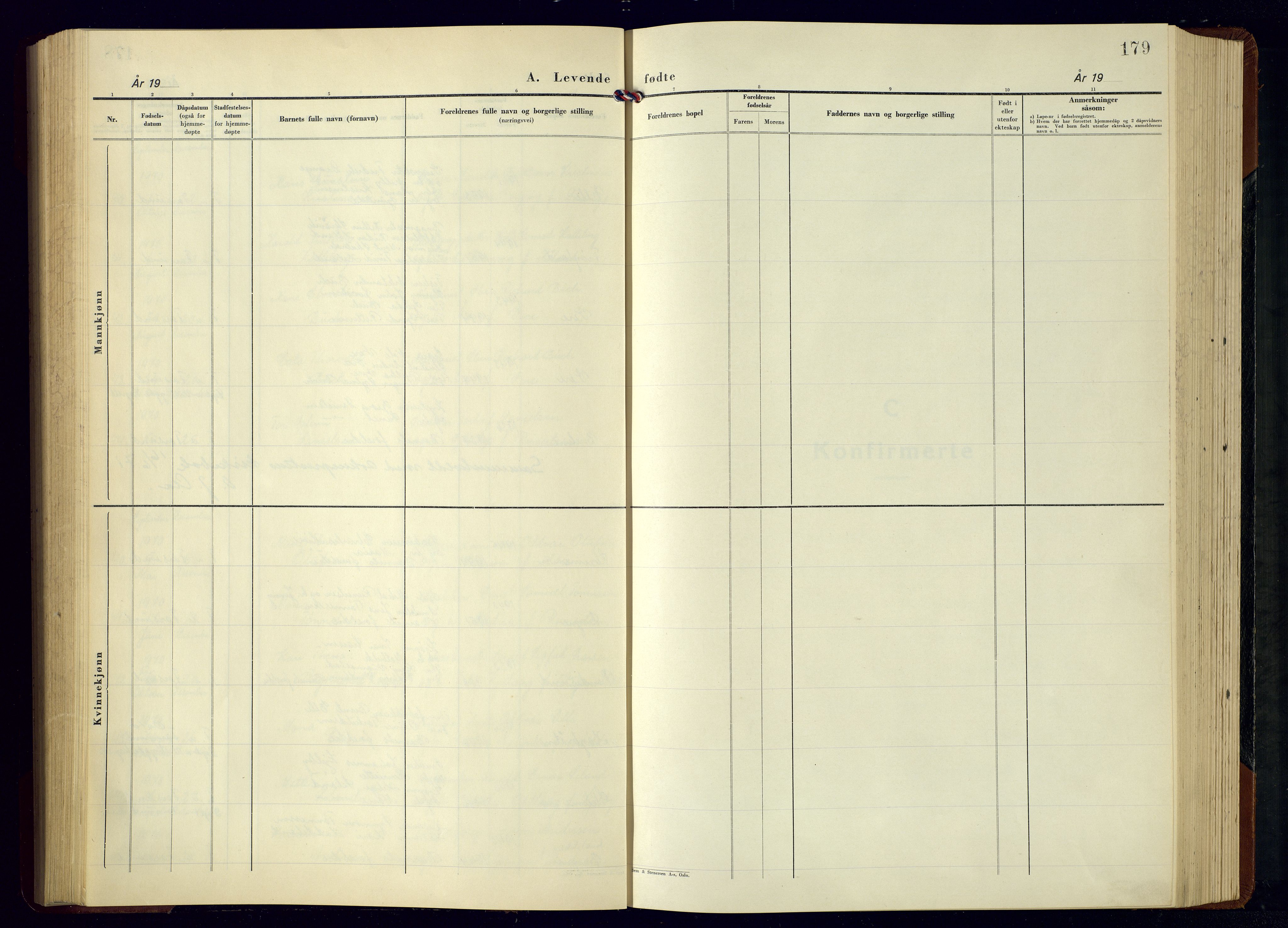 Lista sokneprestkontor, AV/SAK-1111-0027/F/Fb/L0007: Parish register (copy) no. B 7, 1943-1970, p. 179