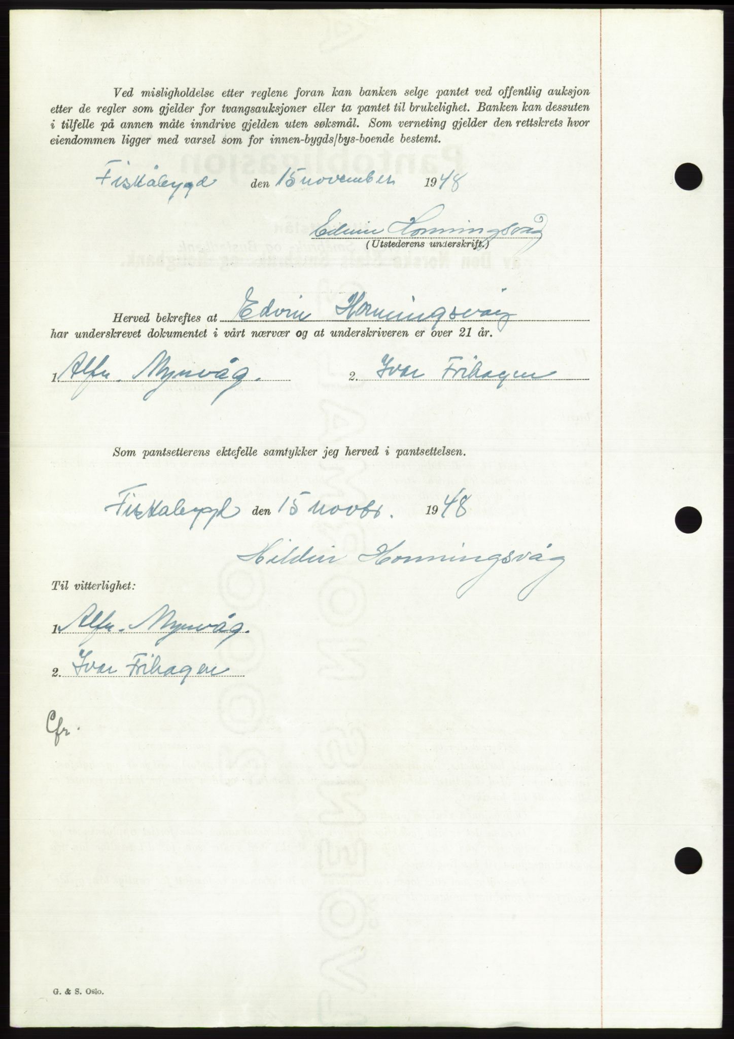 Søre Sunnmøre sorenskriveri, AV/SAT-A-4122/1/2/2C/L0116: Mortgage book no. 4B, 1948-1949, Diary no: : 1661/1948