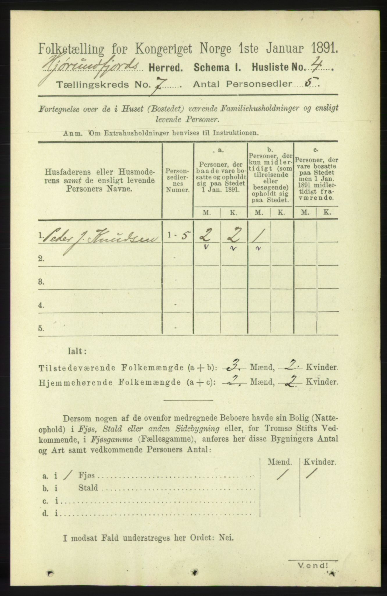 RA, 1891 census for 1522 Hjørundfjord, 1891, p. 1467