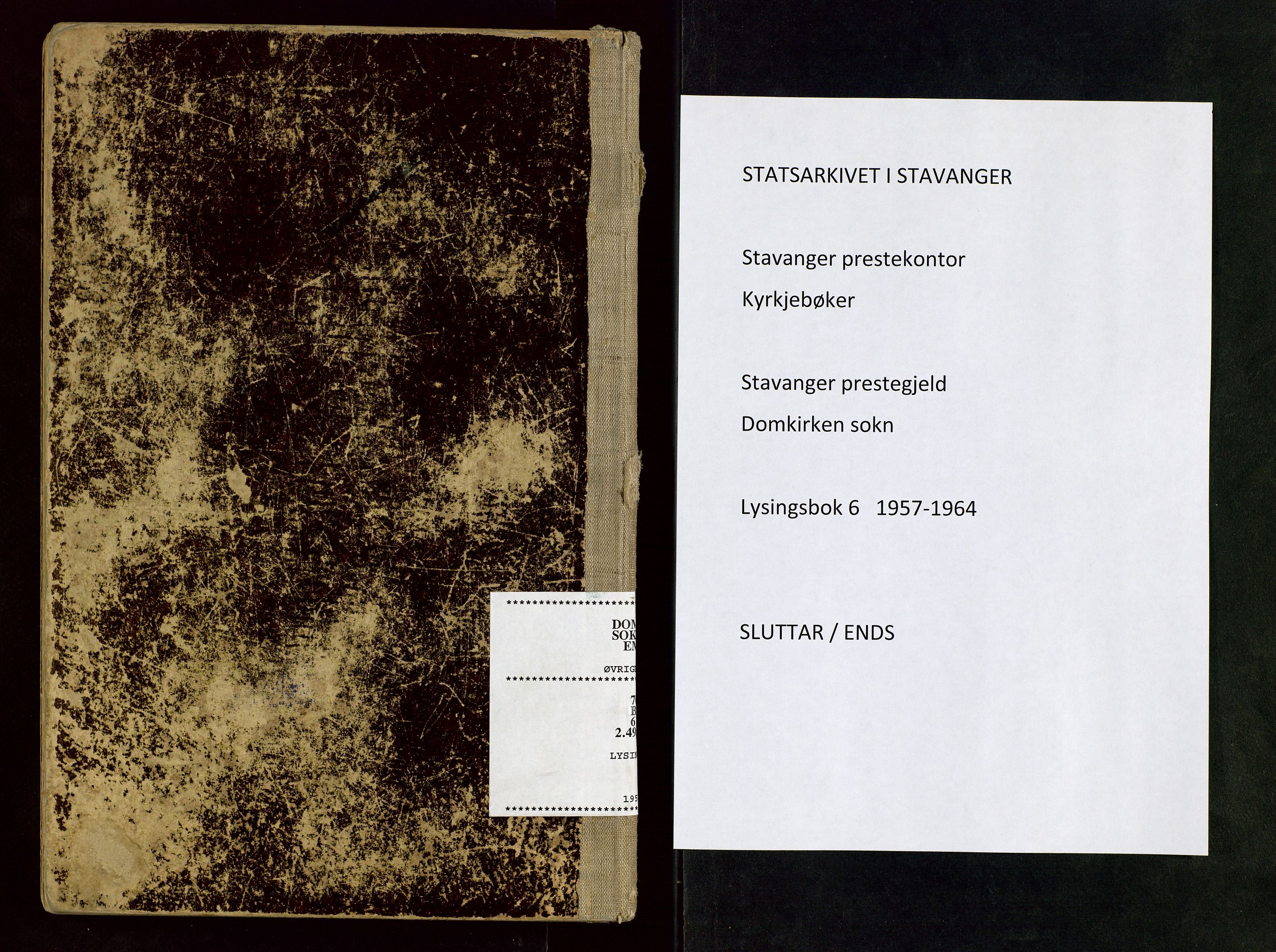 Domkirken sokneprestkontor, AV/SAST-A-101812/001/70/705BB/L0006: Banns register no. 6, 1957-1964