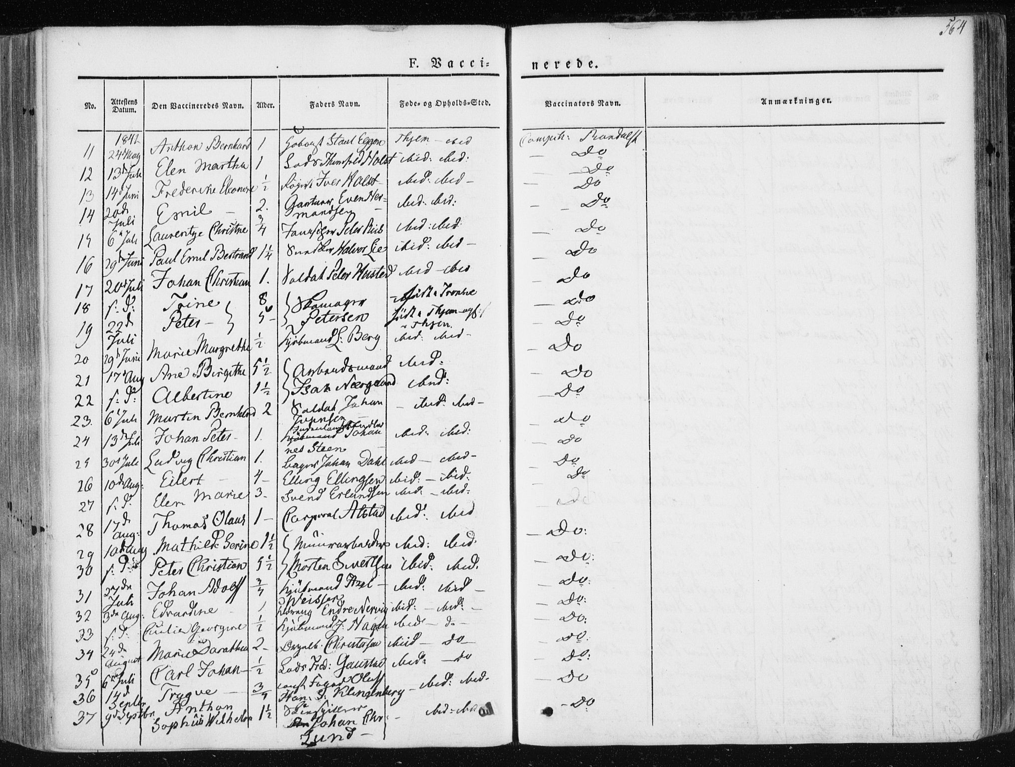 Ministerialprotokoller, klokkerbøker og fødselsregistre - Sør-Trøndelag, AV/SAT-A-1456/601/L0049: Parish register (official) no. 601A17, 1839-1847, p. 564