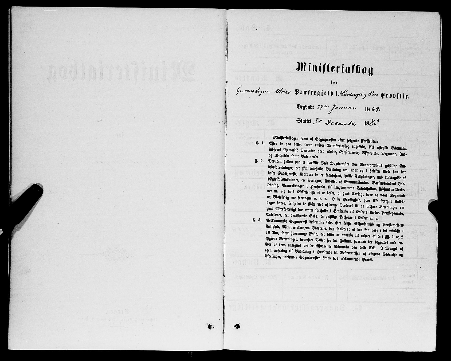 Ulvik sokneprestembete, SAB/A-78801/H/Hab: Parish register (copy) no. B 2, 1869-1883