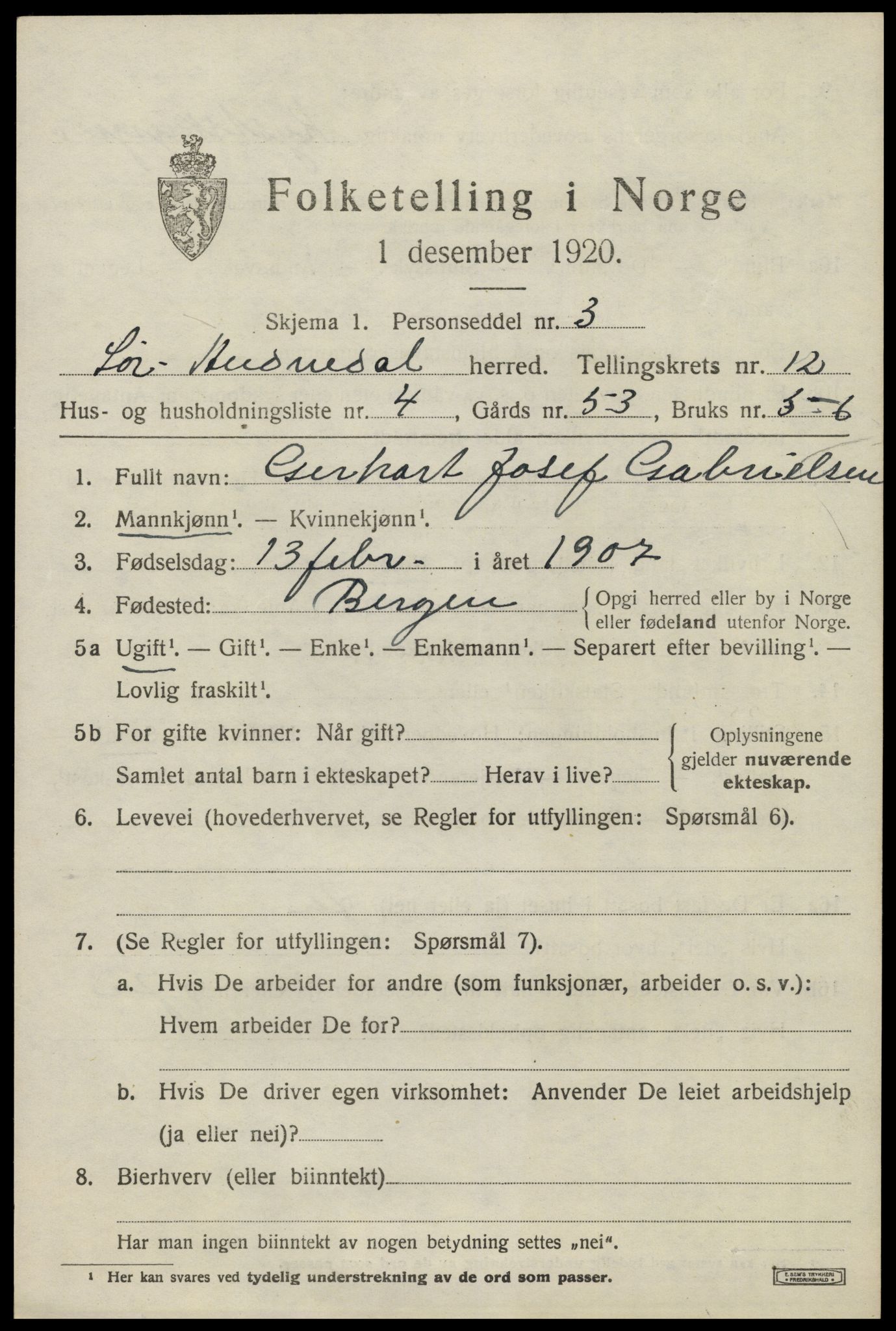 SAK, 1920 census for Sør-Audnedal, 1920, p. 4547