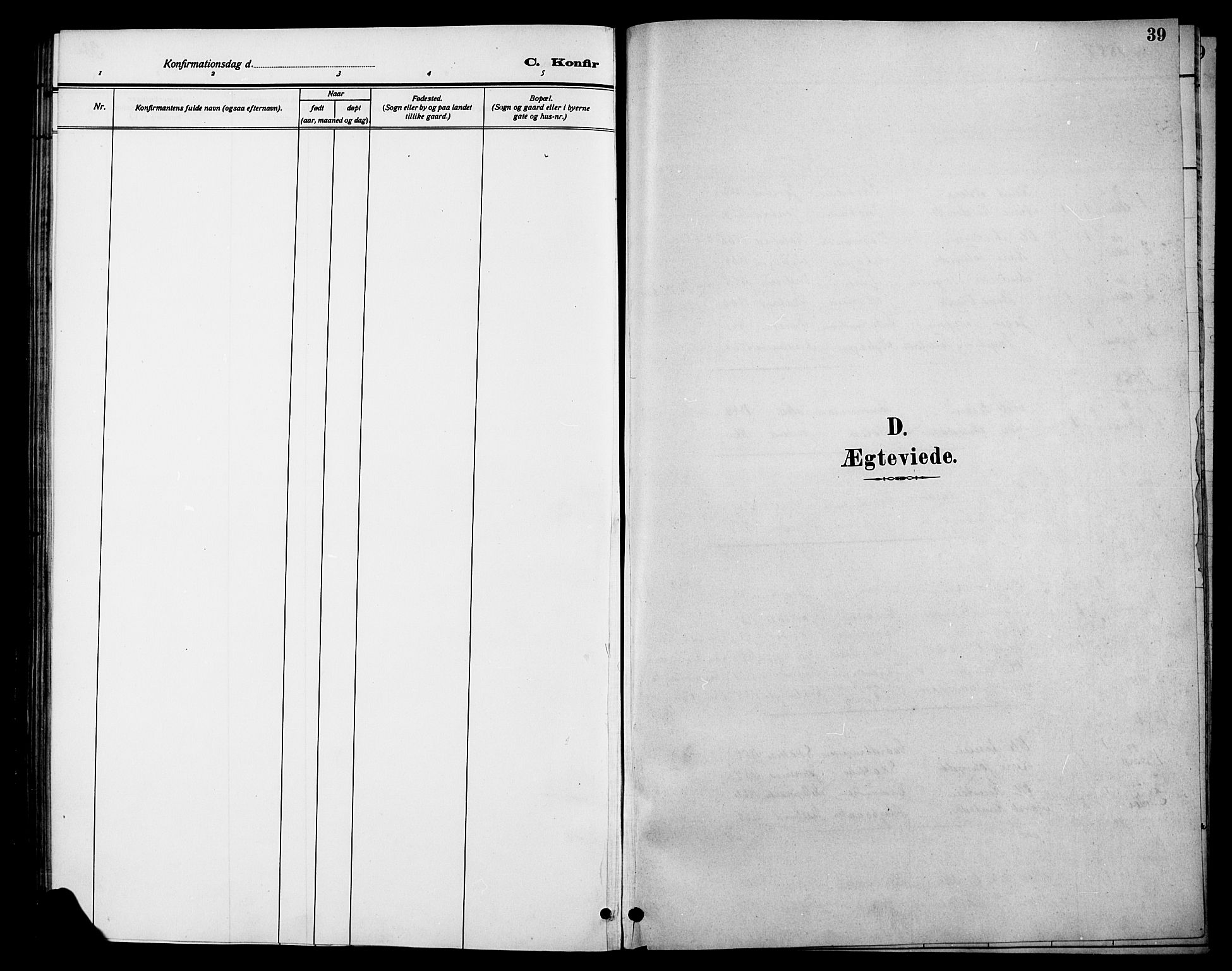 Øystre Slidre prestekontor, SAH/PREST-138/H/Ha/Hab/L0006: Parish register (copy) no. 6, 1887-1916, p. 39