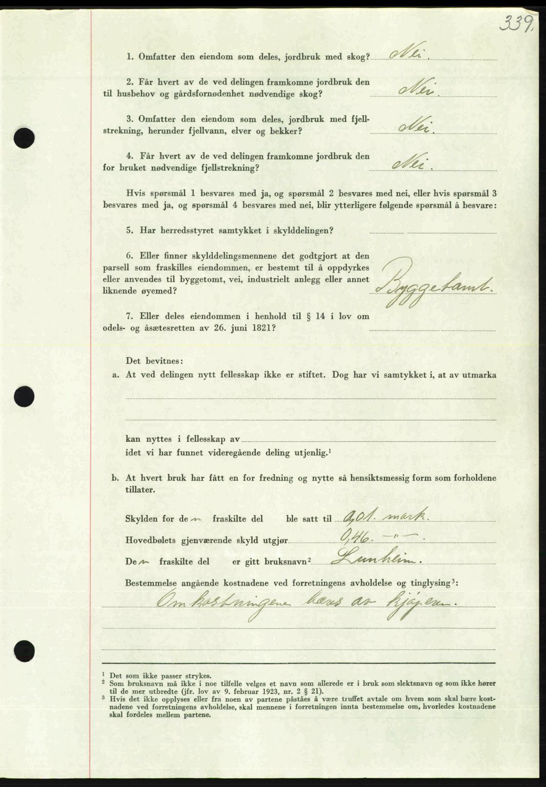 Nordmøre sorenskriveri, AV/SAT-A-4132/1/2/2Ca: Mortgage book no. A102, 1946-1946, Diary no: : 1582/1946