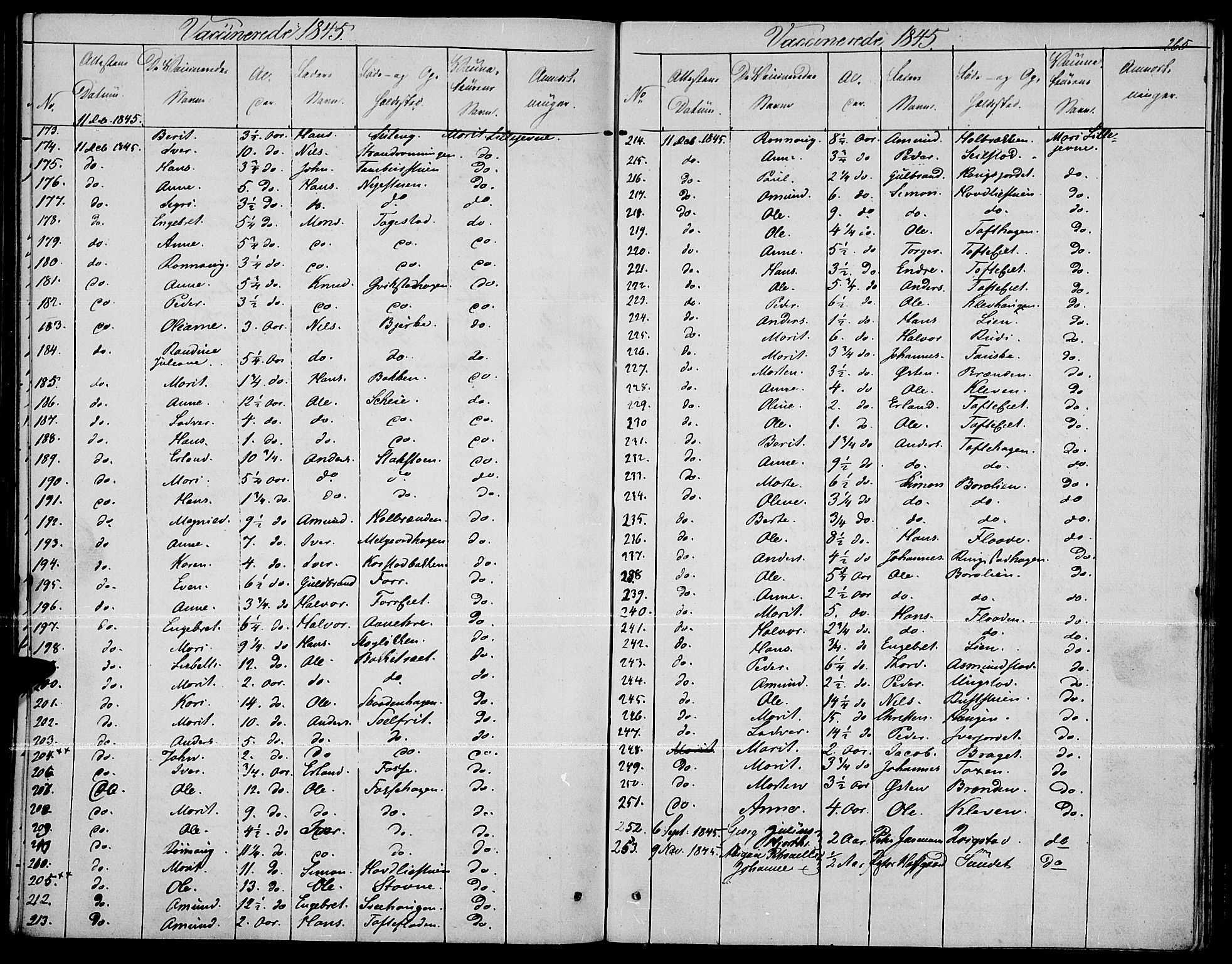 Fron prestekontor, SAH/PREST-078/H/Ha/Haa/L0004: Parish register (official) no. 4, 1839-1848, p. 265