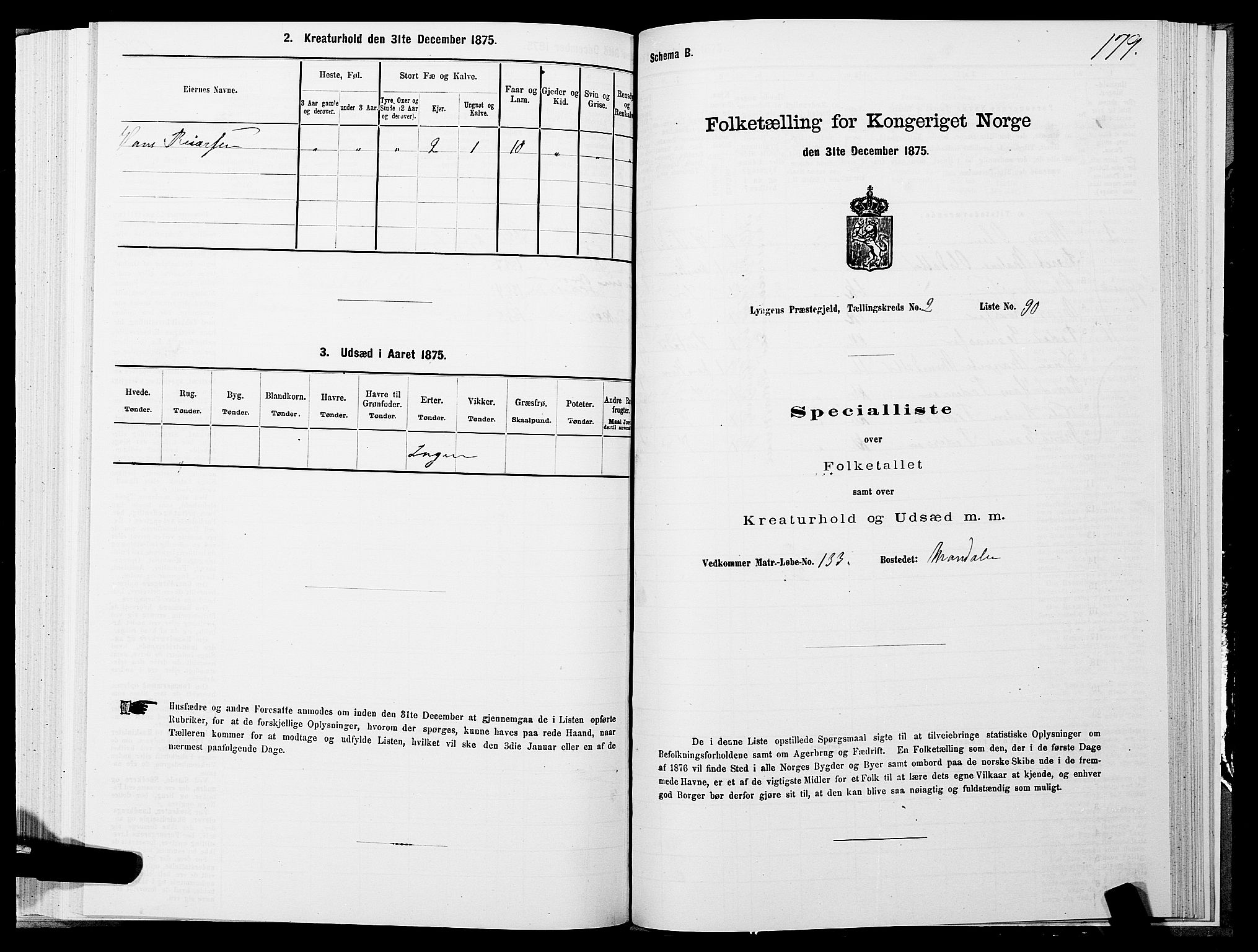 SATØ, 1875 census for 1938P Lyngen, 1875, p. 2179