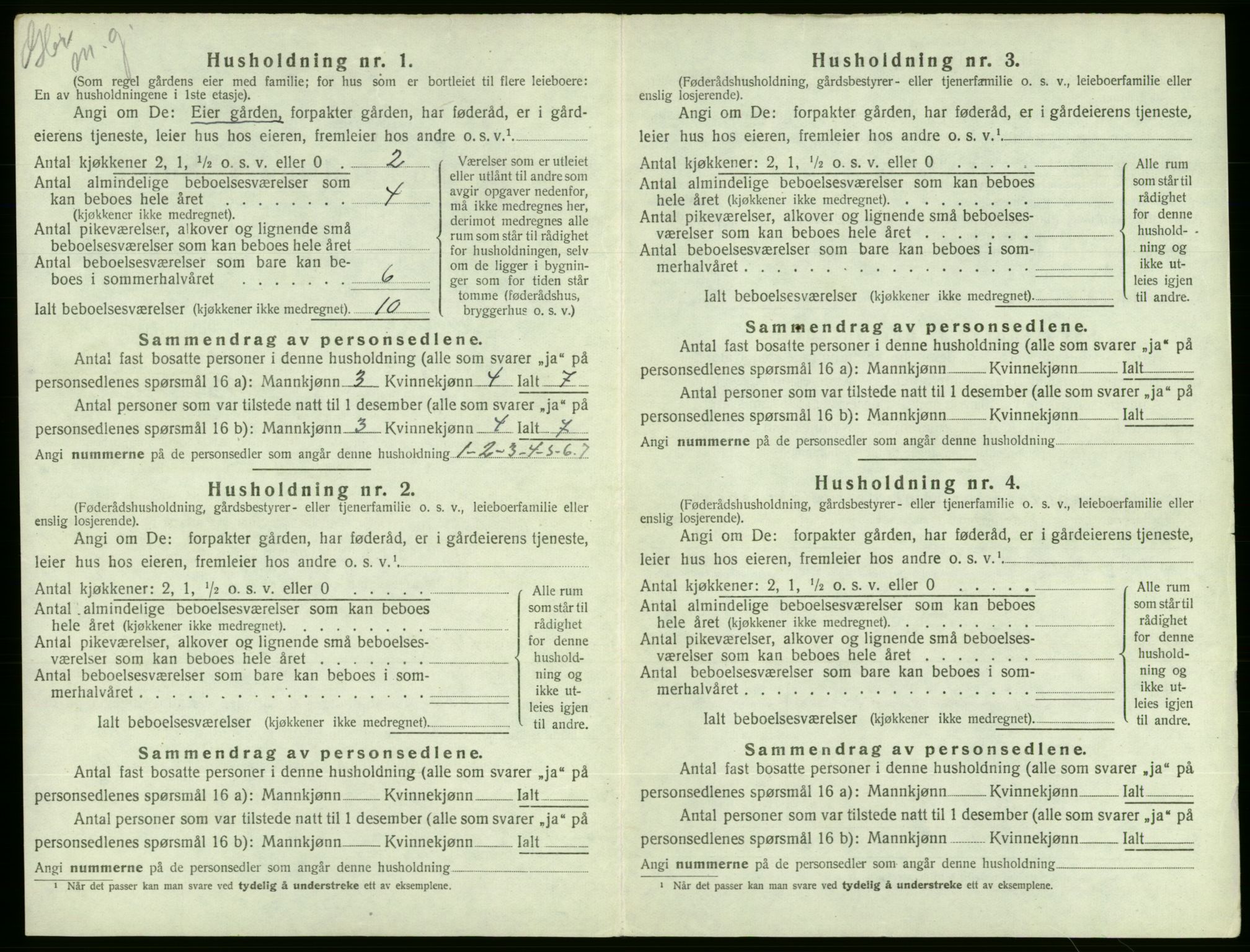 SAB, 1920 census for Ølen, 1920, p. 670