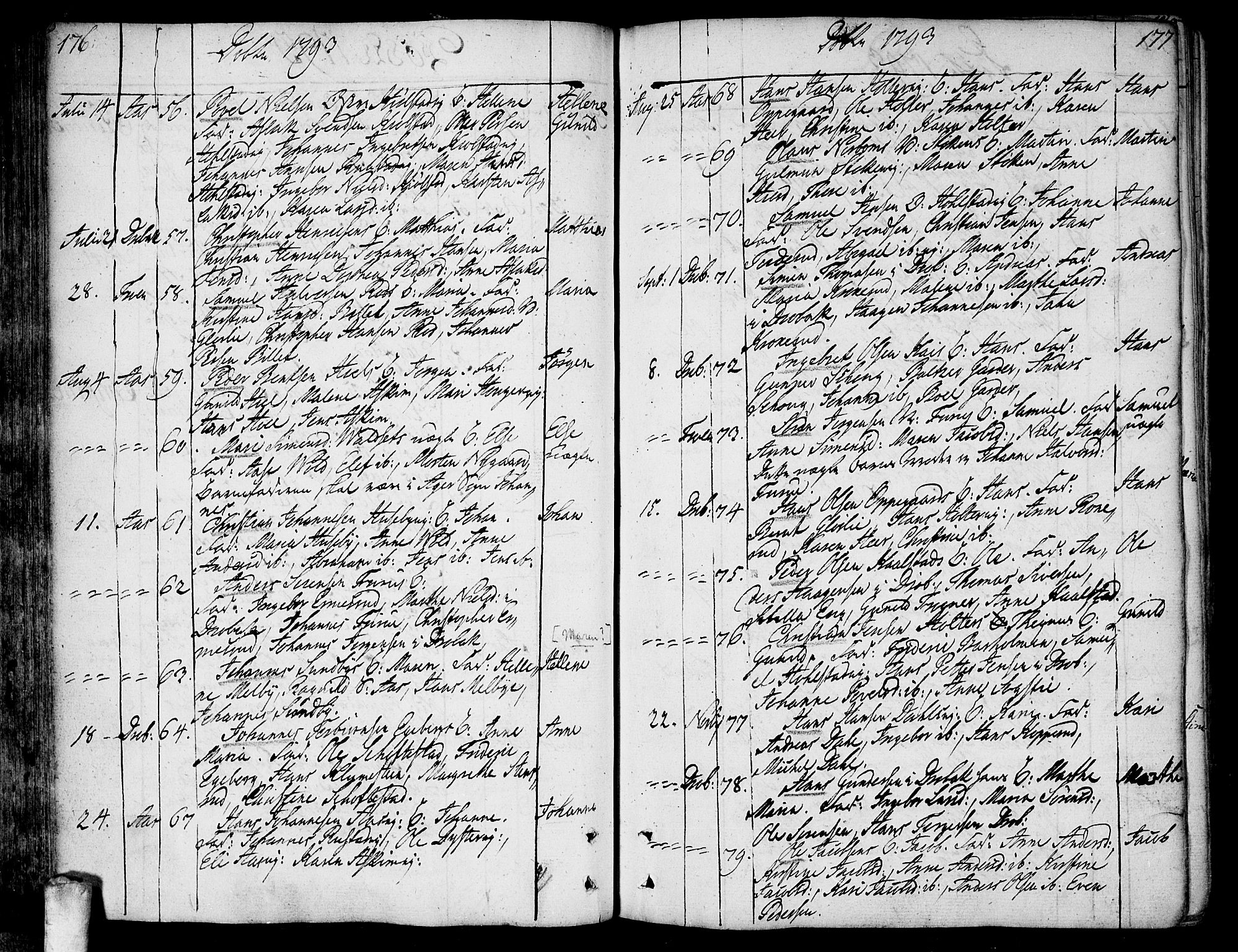 Ås prestekontor Kirkebøker, SAO/A-10894/F/Fa/L0002: Parish register (official) no. I 2, 1778-1813, p. 176-177