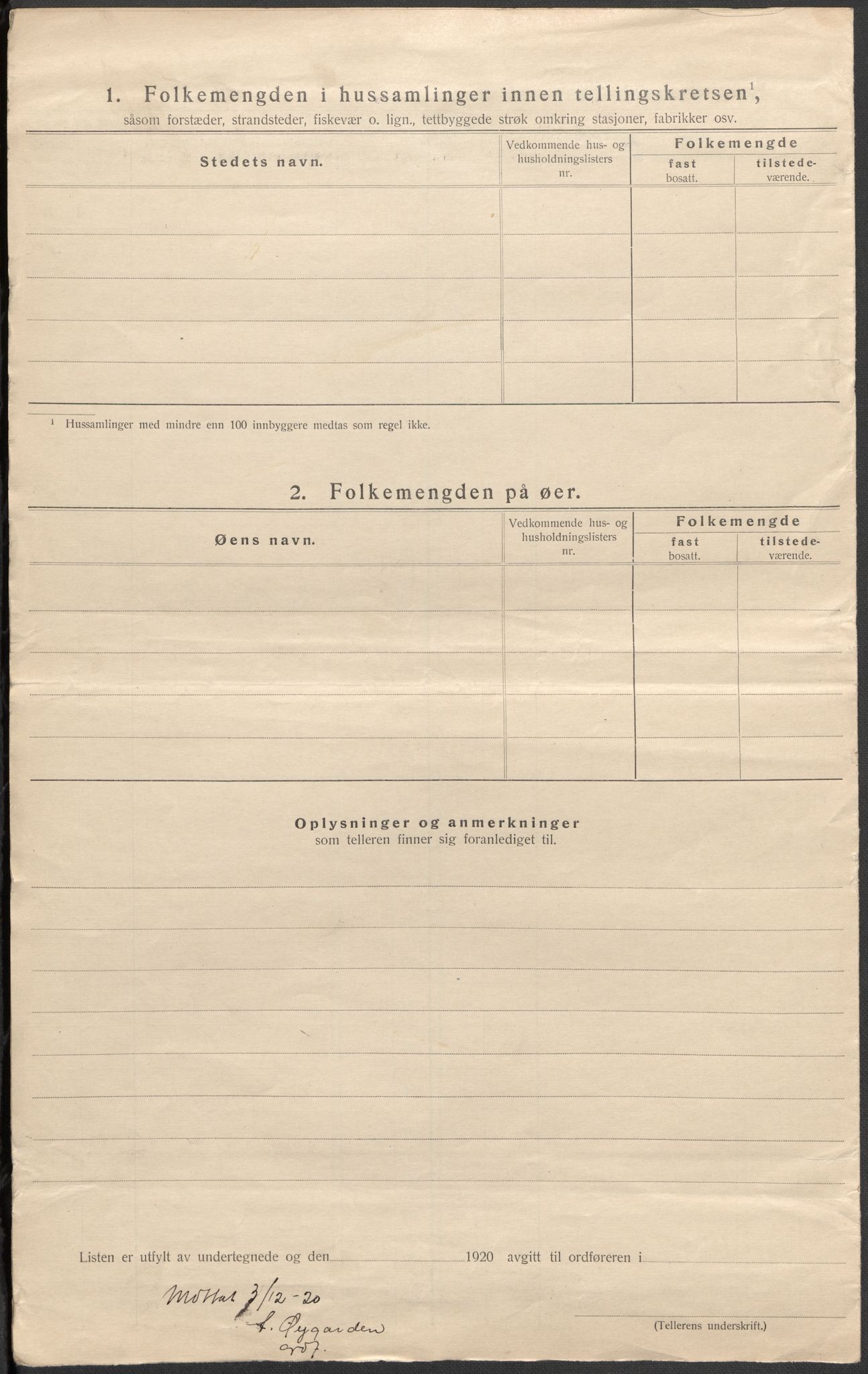 SAKO, 1920 census for Rauland, 1920, p. 10