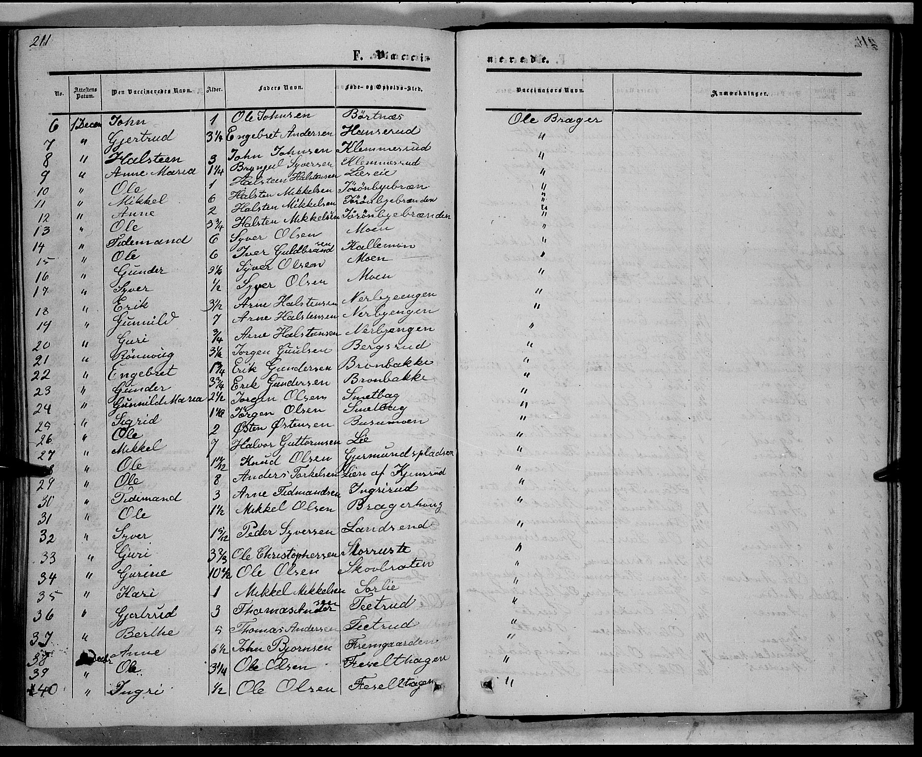 Sør-Aurdal prestekontor, SAH/PREST-128/H/Ha/Haa/L0007: Parish register (official) no. 7, 1849-1876, p. 211
