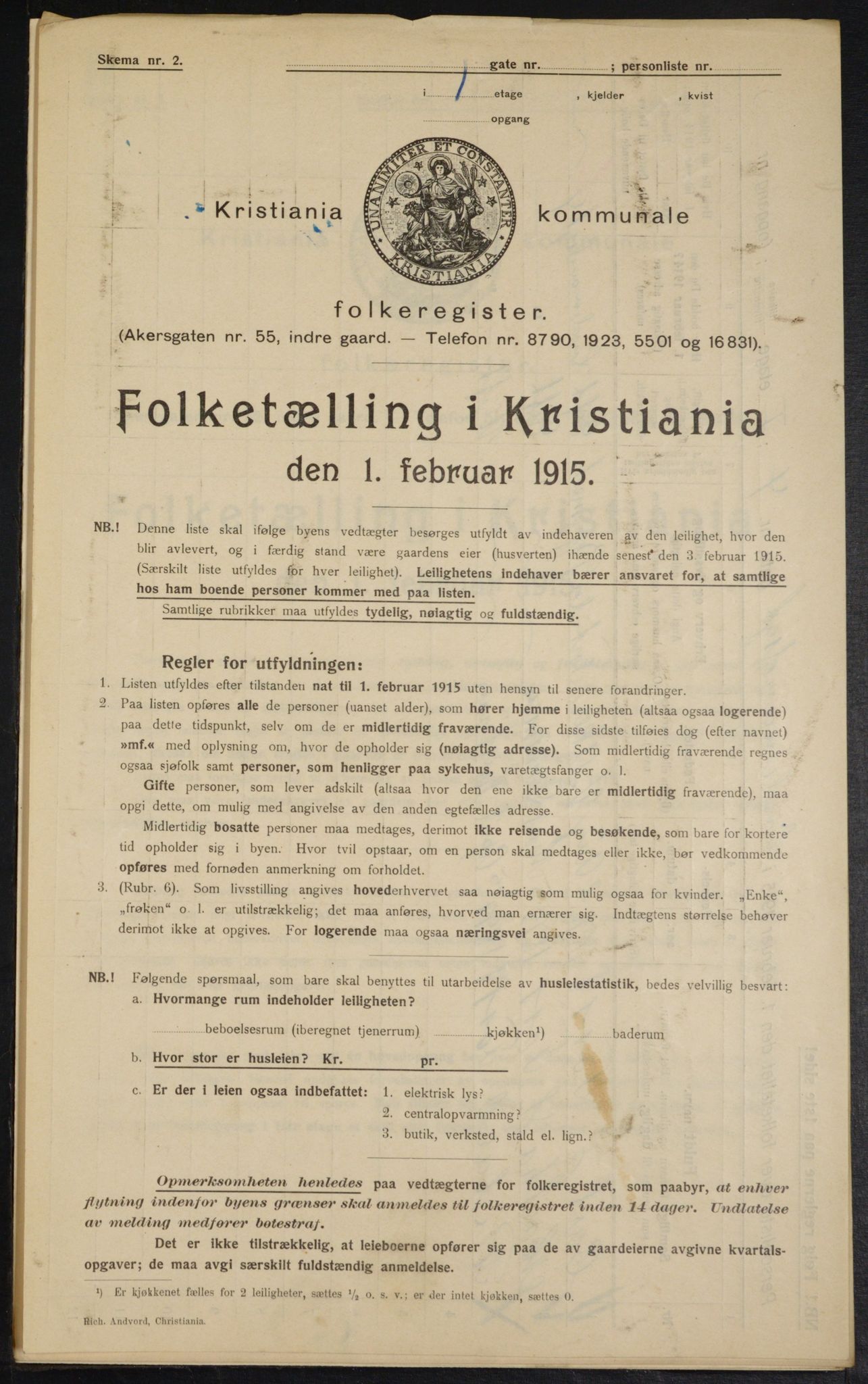 OBA, Municipal Census 1915 for Kristiania, 1915, p. 57131