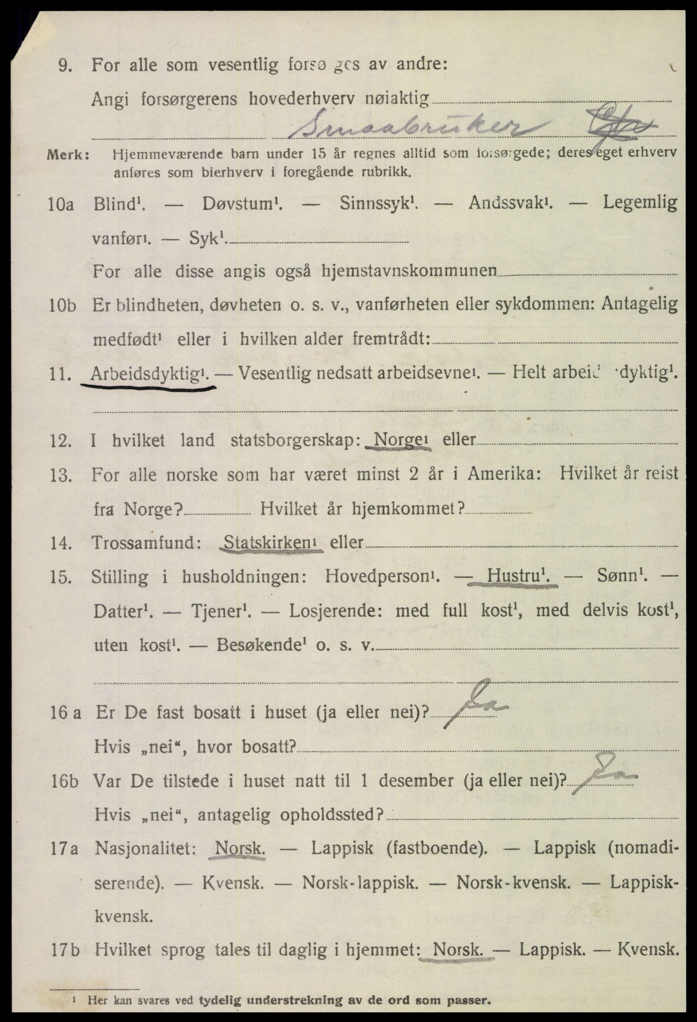 SAT, 1920 census for Nærøy, 1920, p. 1526