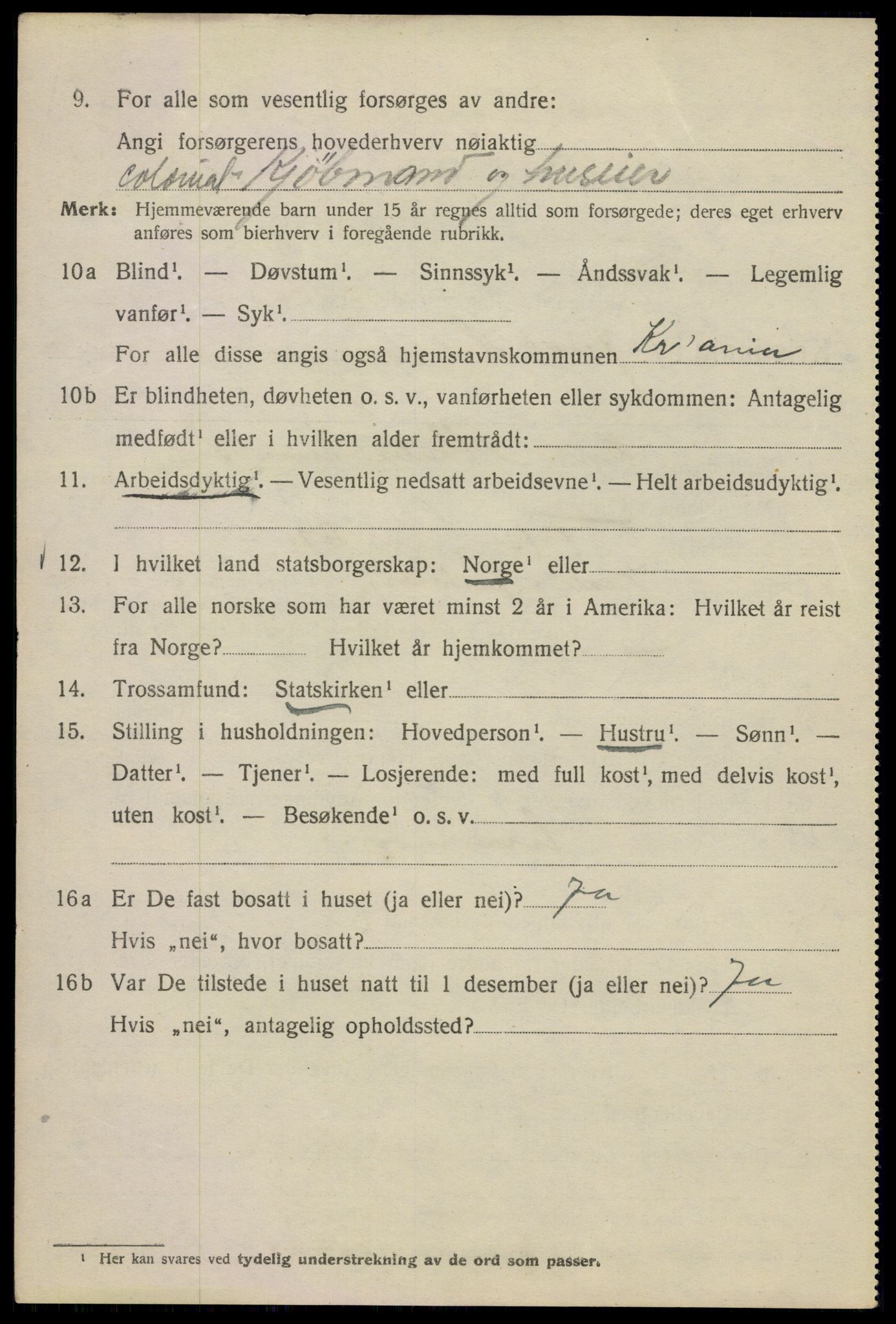 SAO, 1920 census for Kristiania, 1920, p. 325340