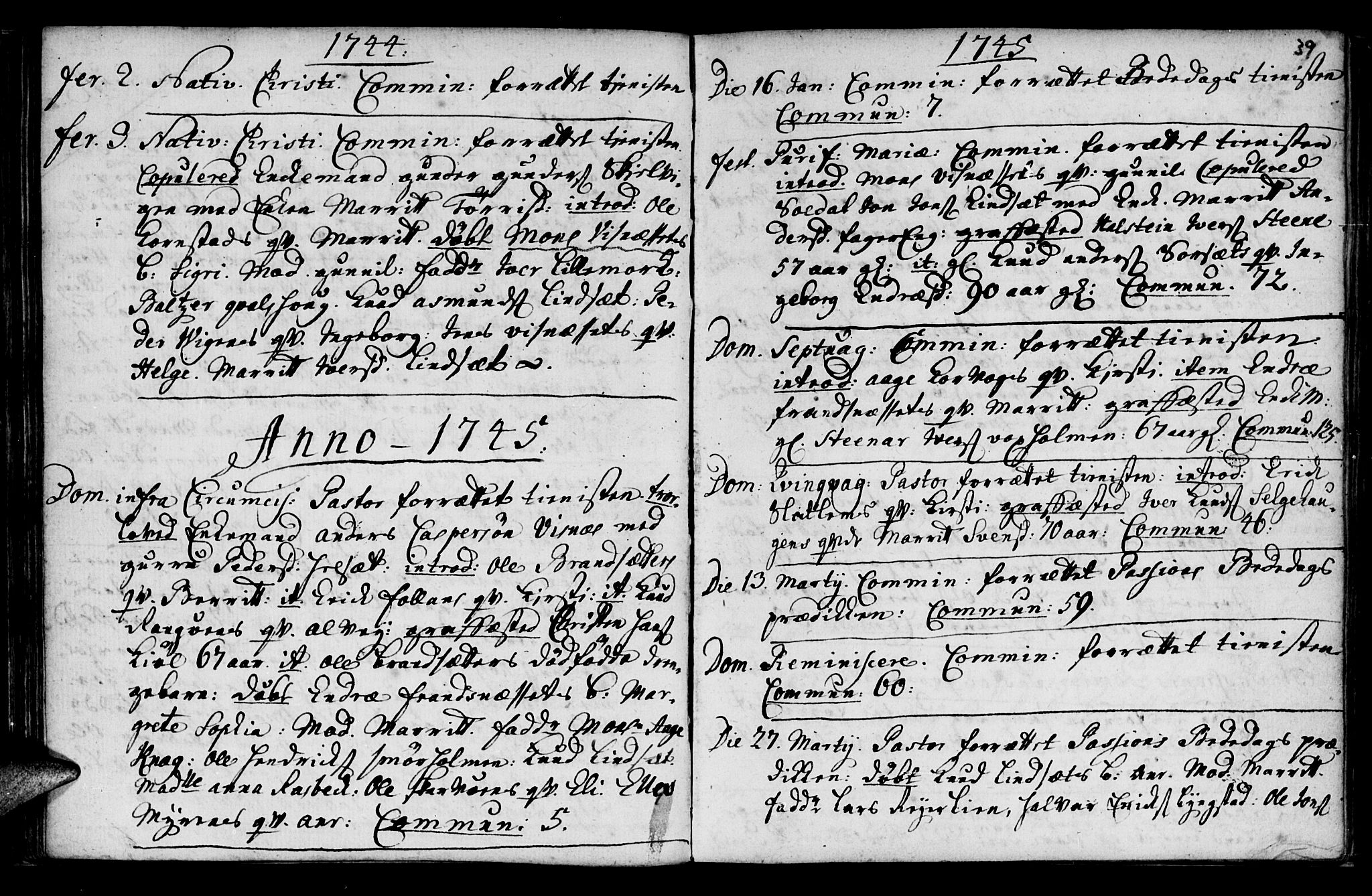 Ministerialprotokoller, klokkerbøker og fødselsregistre - Møre og Romsdal, SAT/A-1454/570/L0827: Parish register (official) no. 570A01, 1737-1749, p. 39