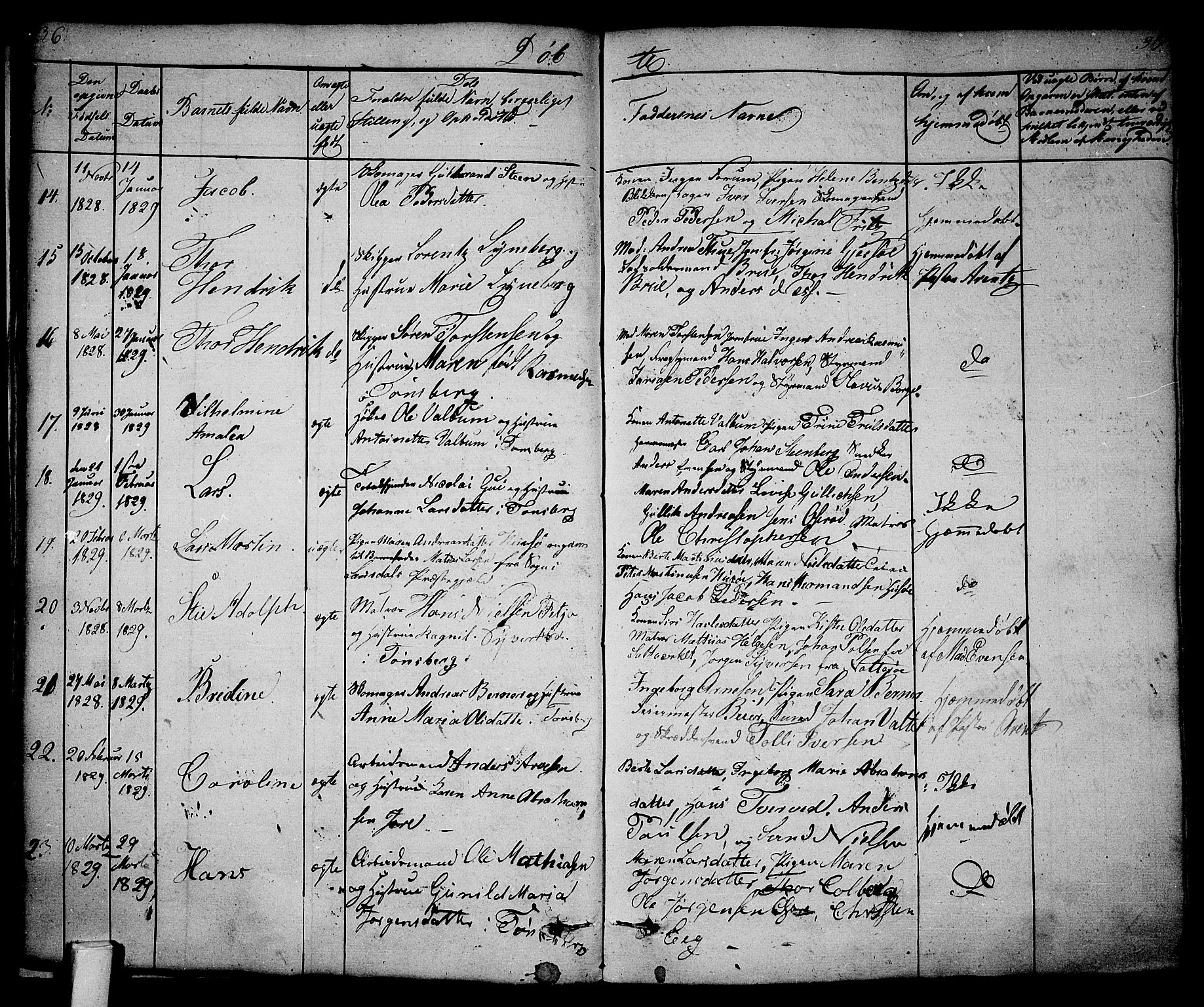 Tønsberg kirkebøker, AV/SAKO-A-330/F/Fa/L0005: Parish register (official) no. I 5, 1827-1836, p. 36-37