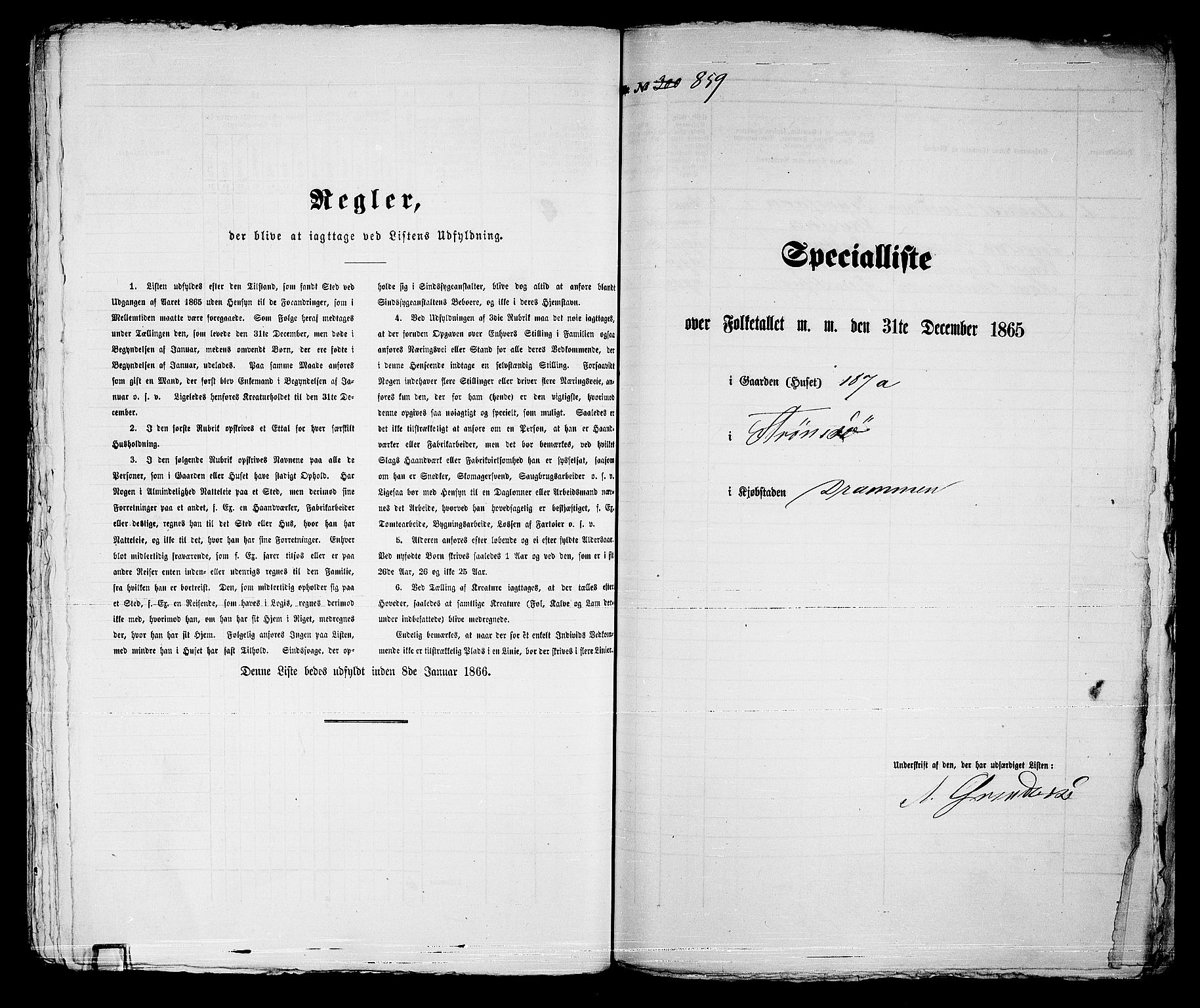 RA, 1865 census for Strømsø in Drammen, 1865, p. 533