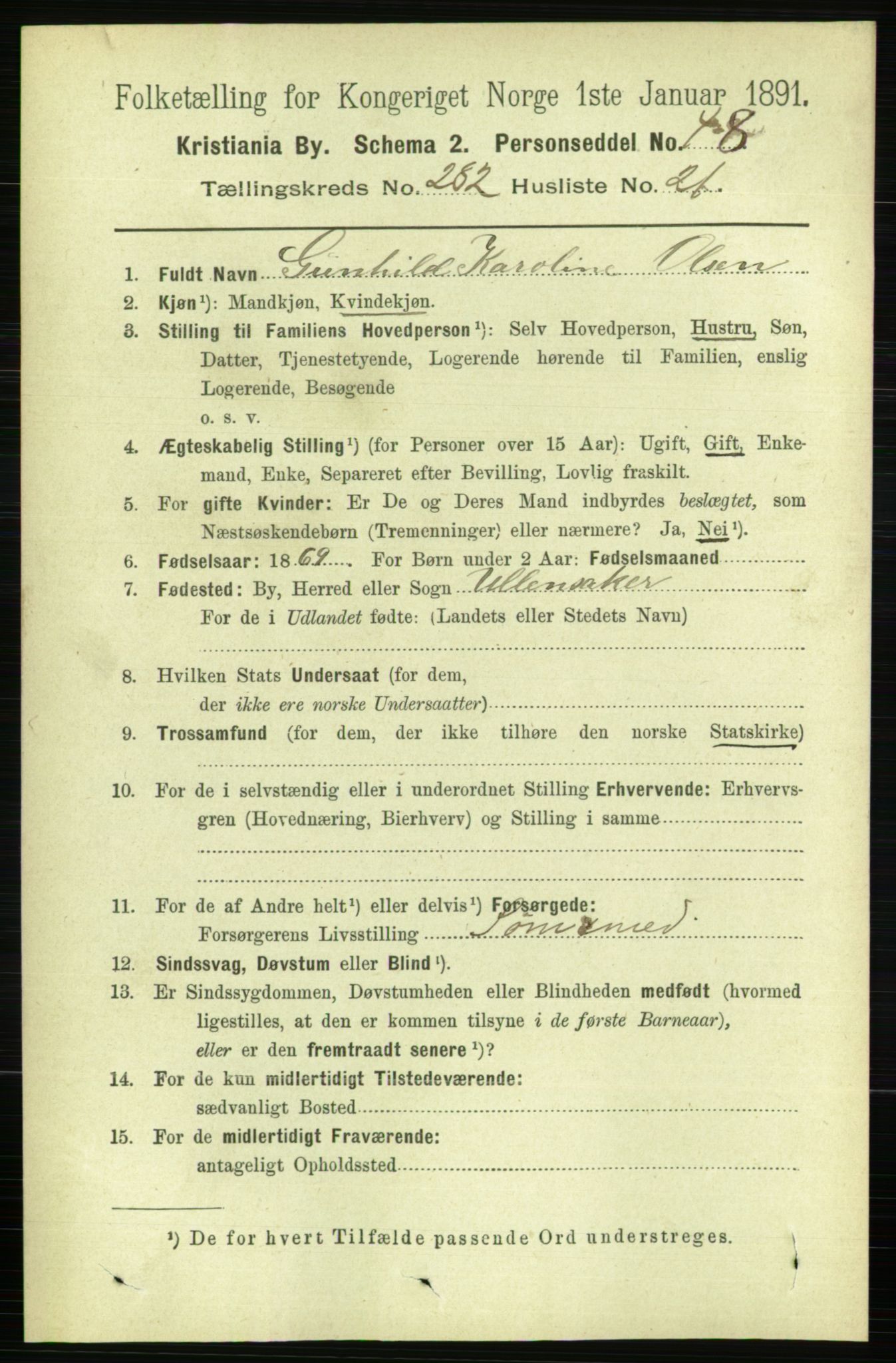 RA, 1891 census for 0301 Kristiania, 1891, p. 172347