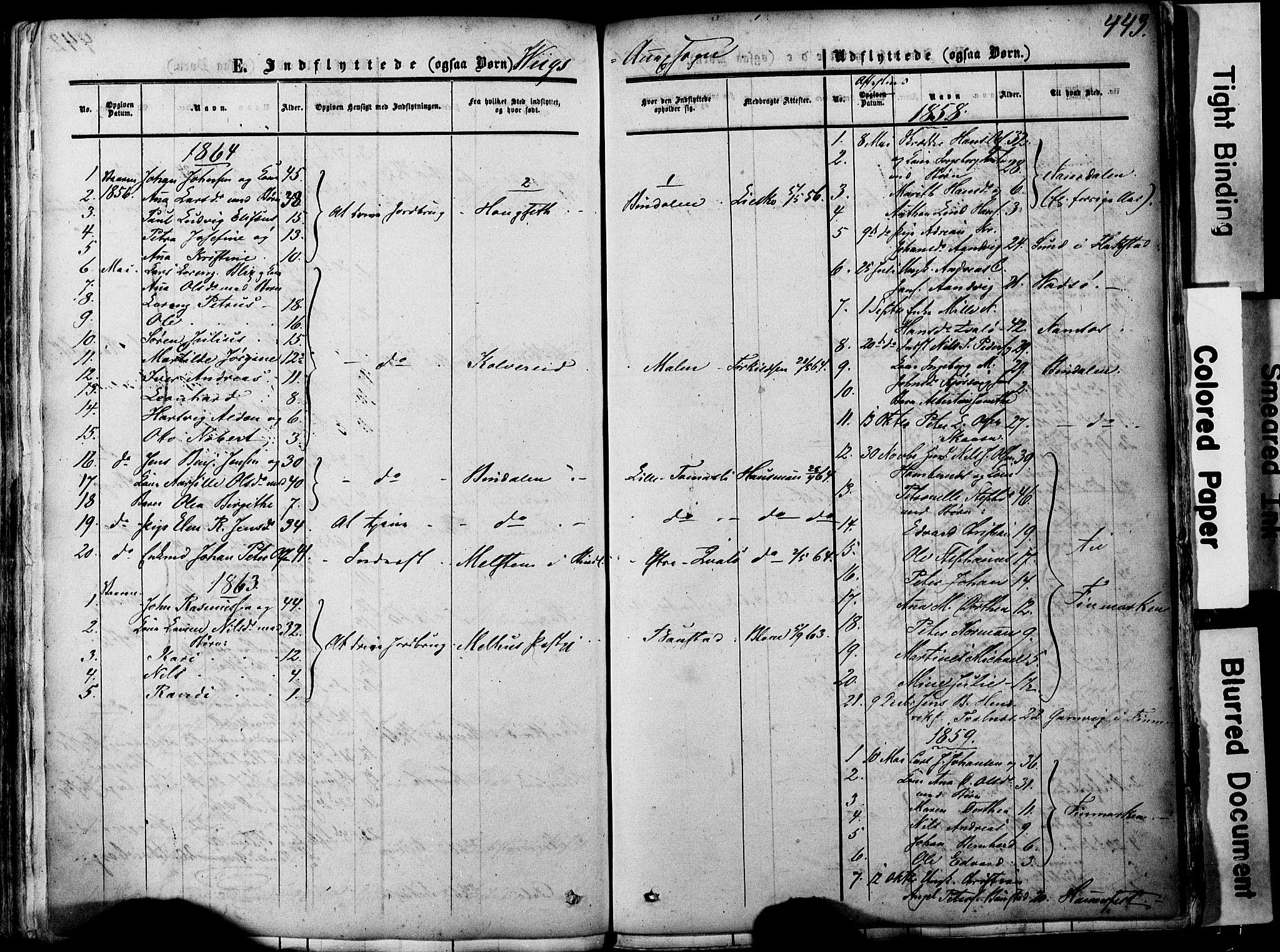 Ministerialprotokoller, klokkerbøker og fødselsregistre - Nordland, AV/SAT-A-1459/812/L0176: Parish register (official) no. 812A05, 1834-1874, p. 443